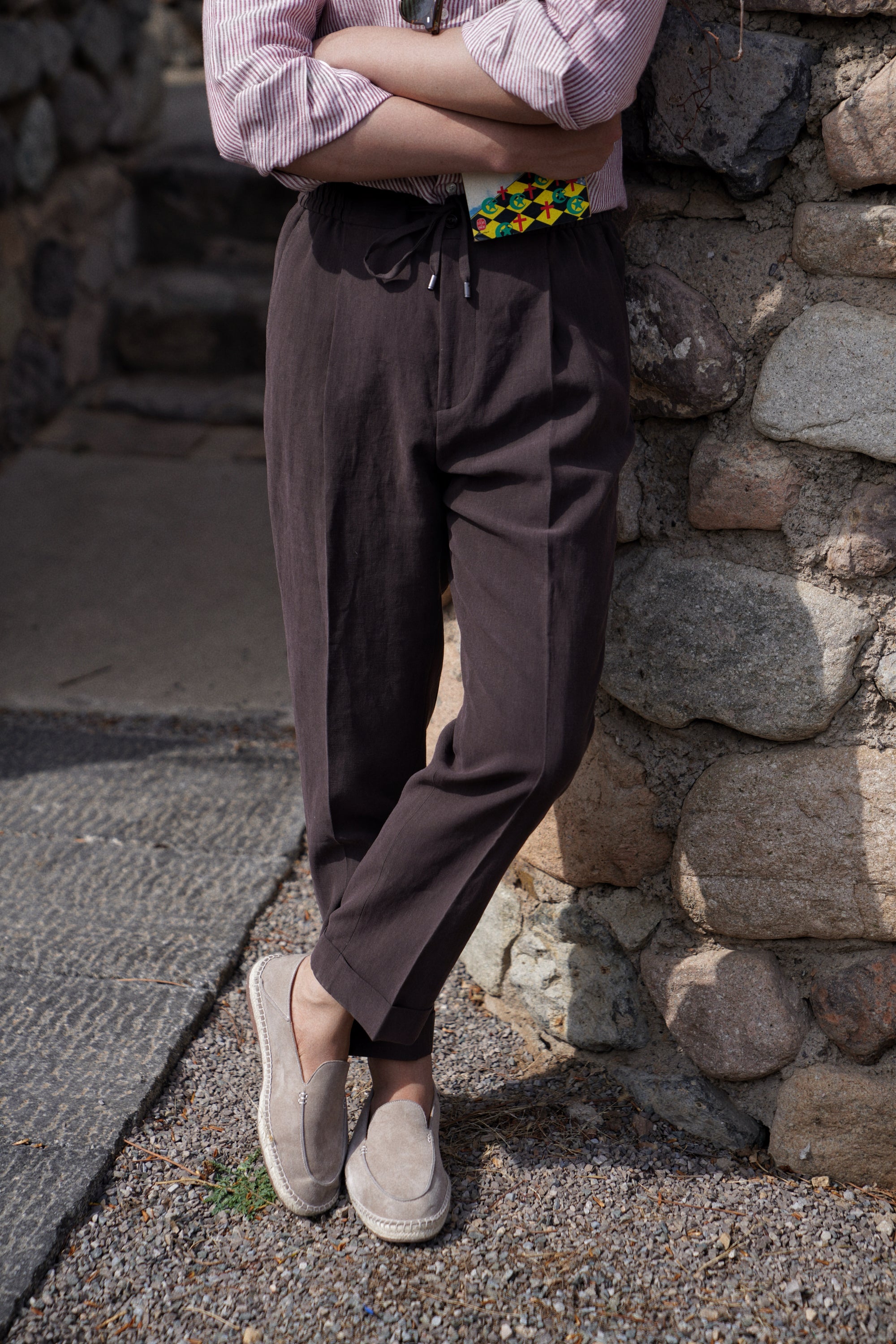 MTO Solbiati Art Du Lin Linen Drawstring Trousers