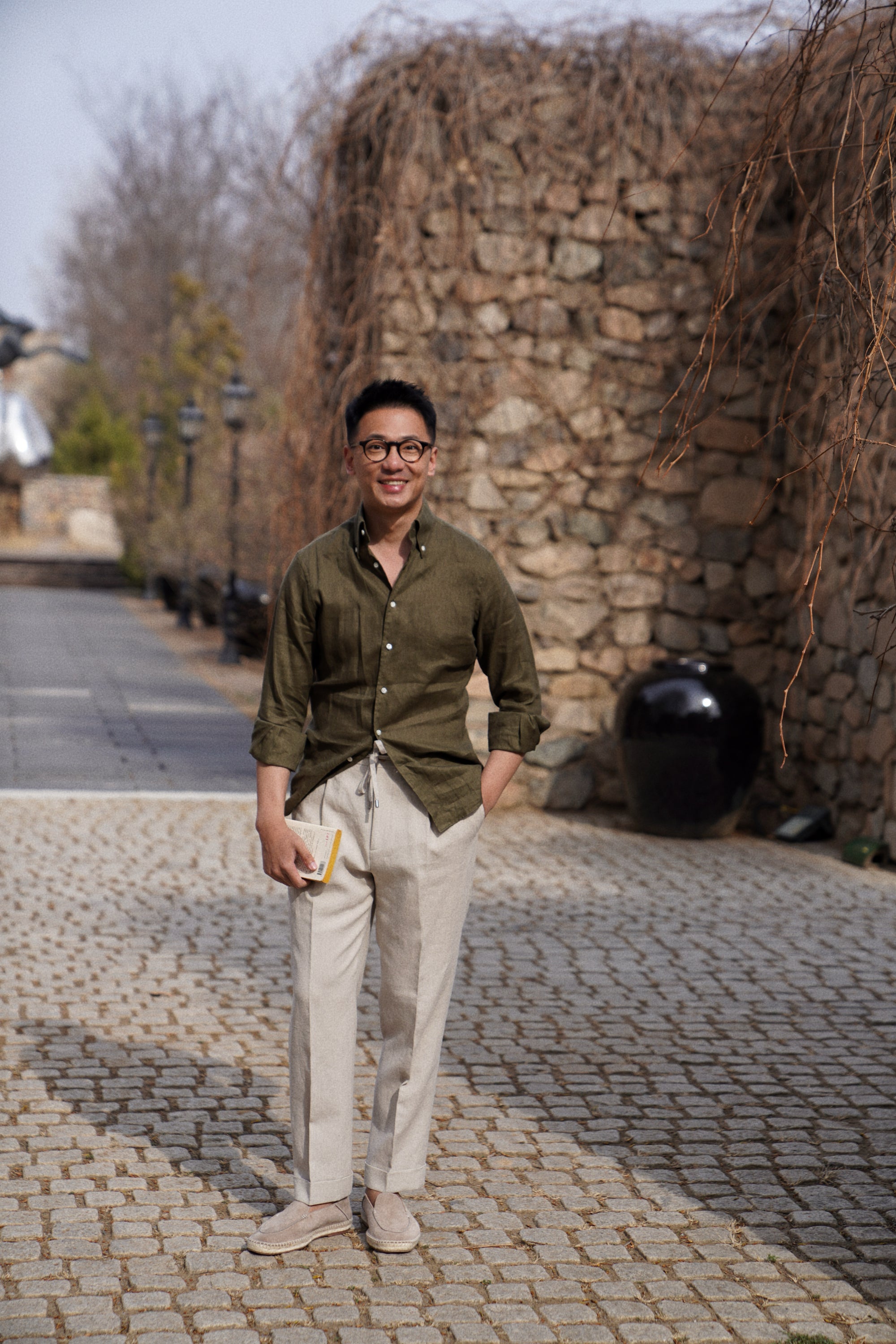 MTO Solbiati Art Du Lin Linen Drawstring Trousers