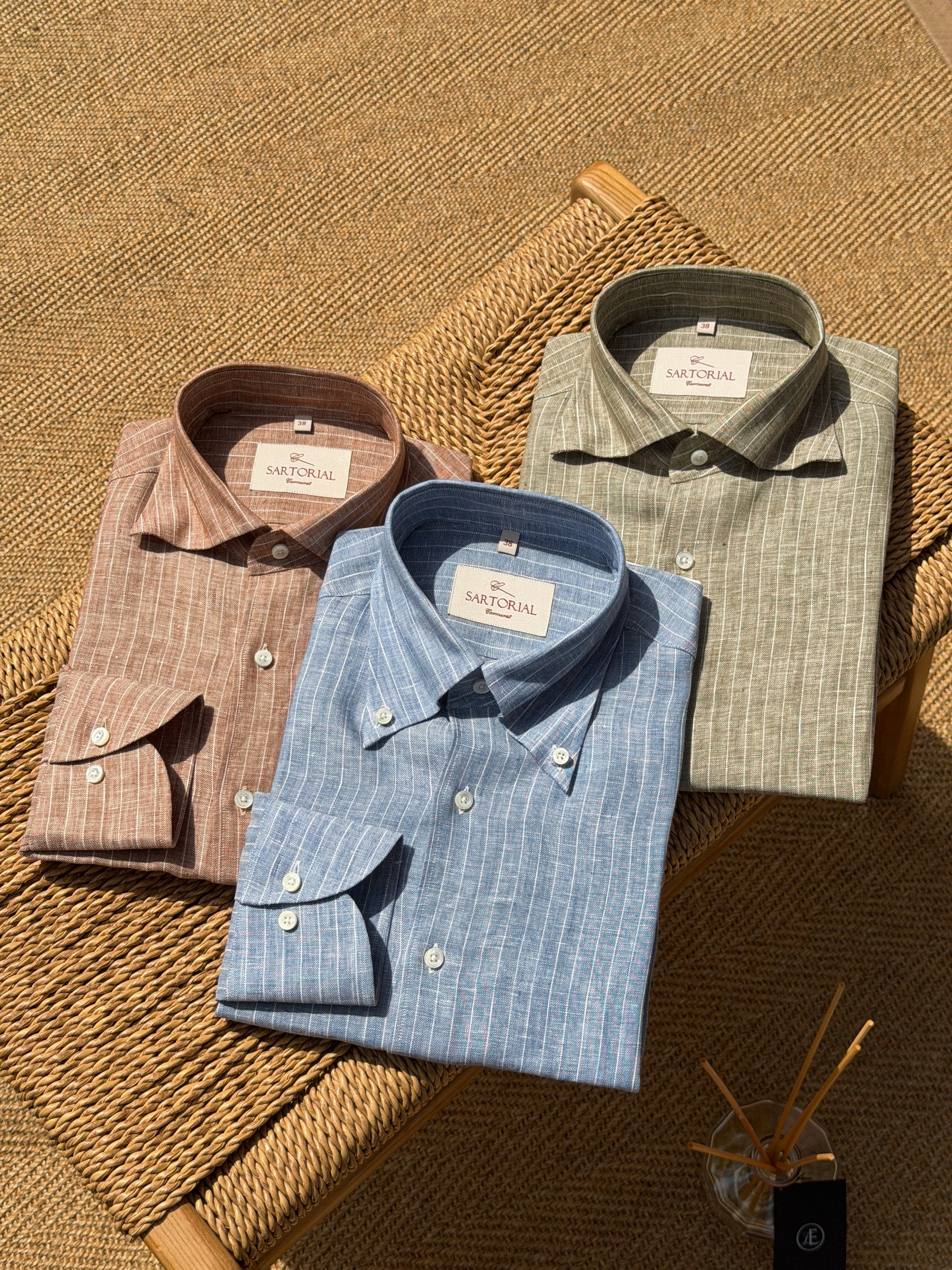 MTO Pinstripe Linen Shirt #511 #512 #513