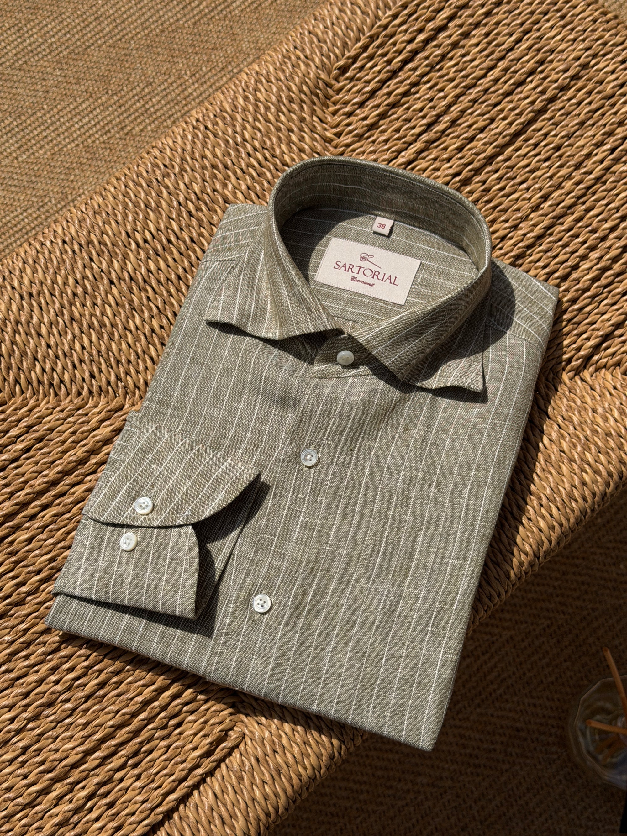 MTO Pinstripe Linen Shirt #511 #512 #513