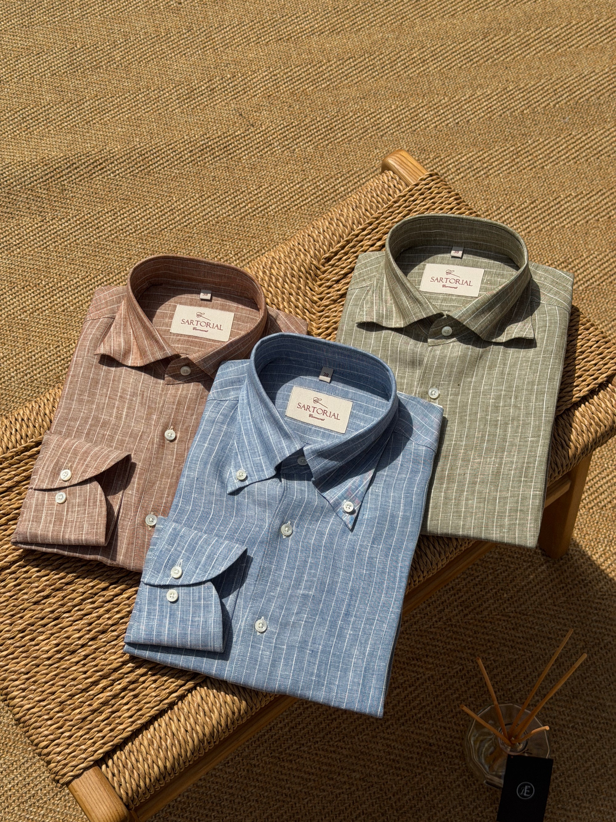 MTO Pinstripe Linen Shirt #511 #512 #513