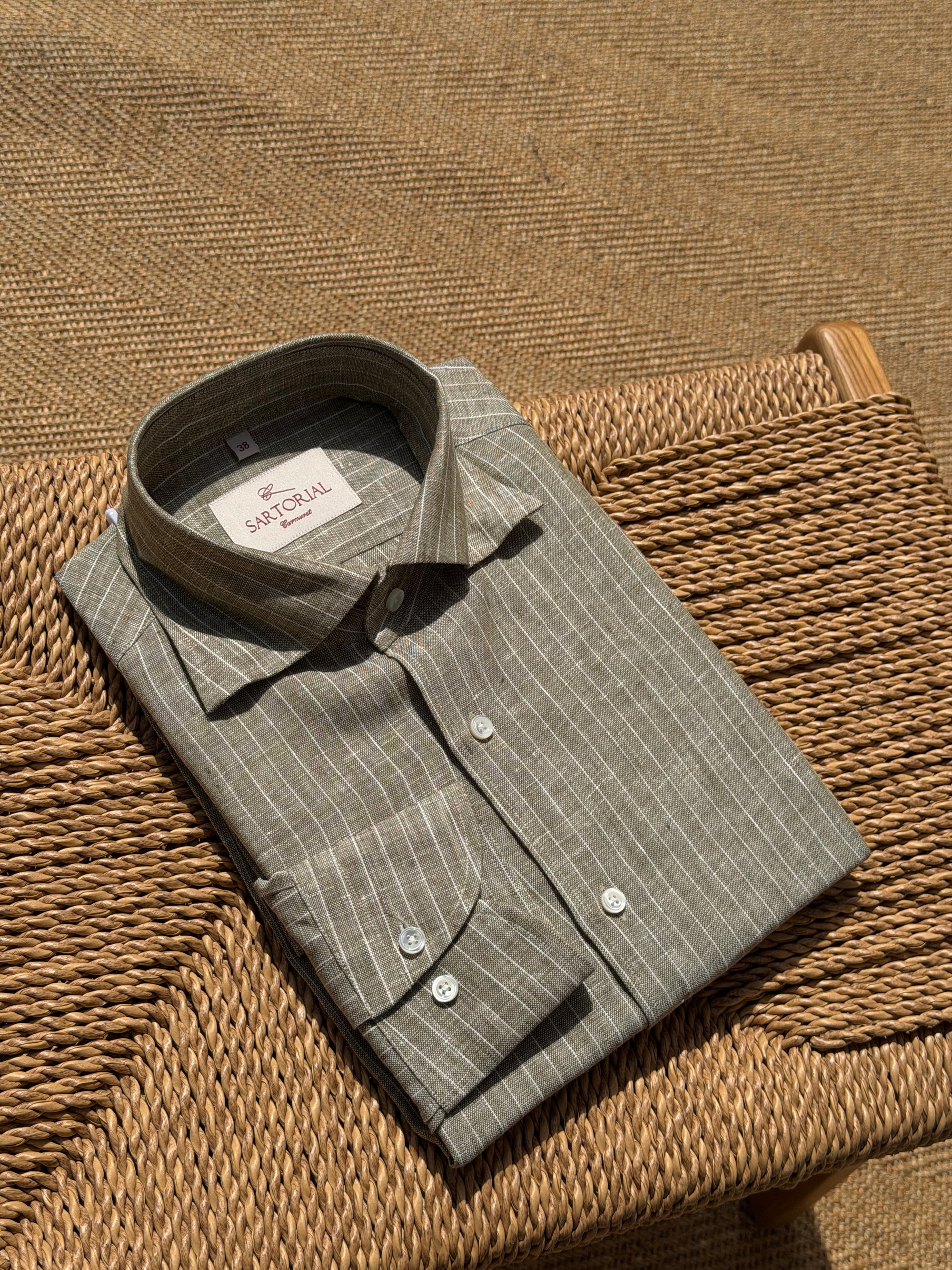 MTO Pinstripe Linen Shirt #511 #512 #513
