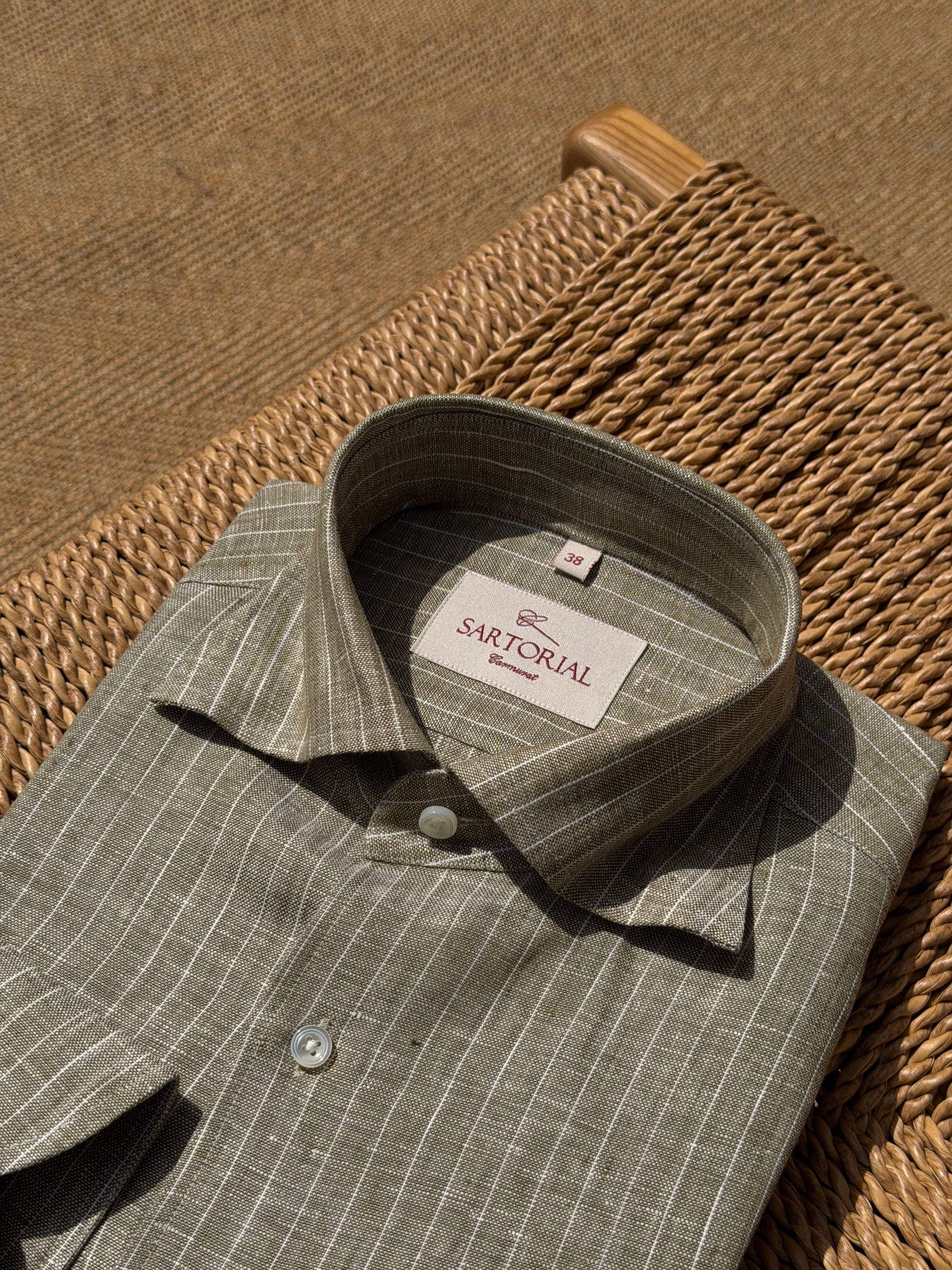 MTO Pinstripe Linen Shirt #511 #512 #513
