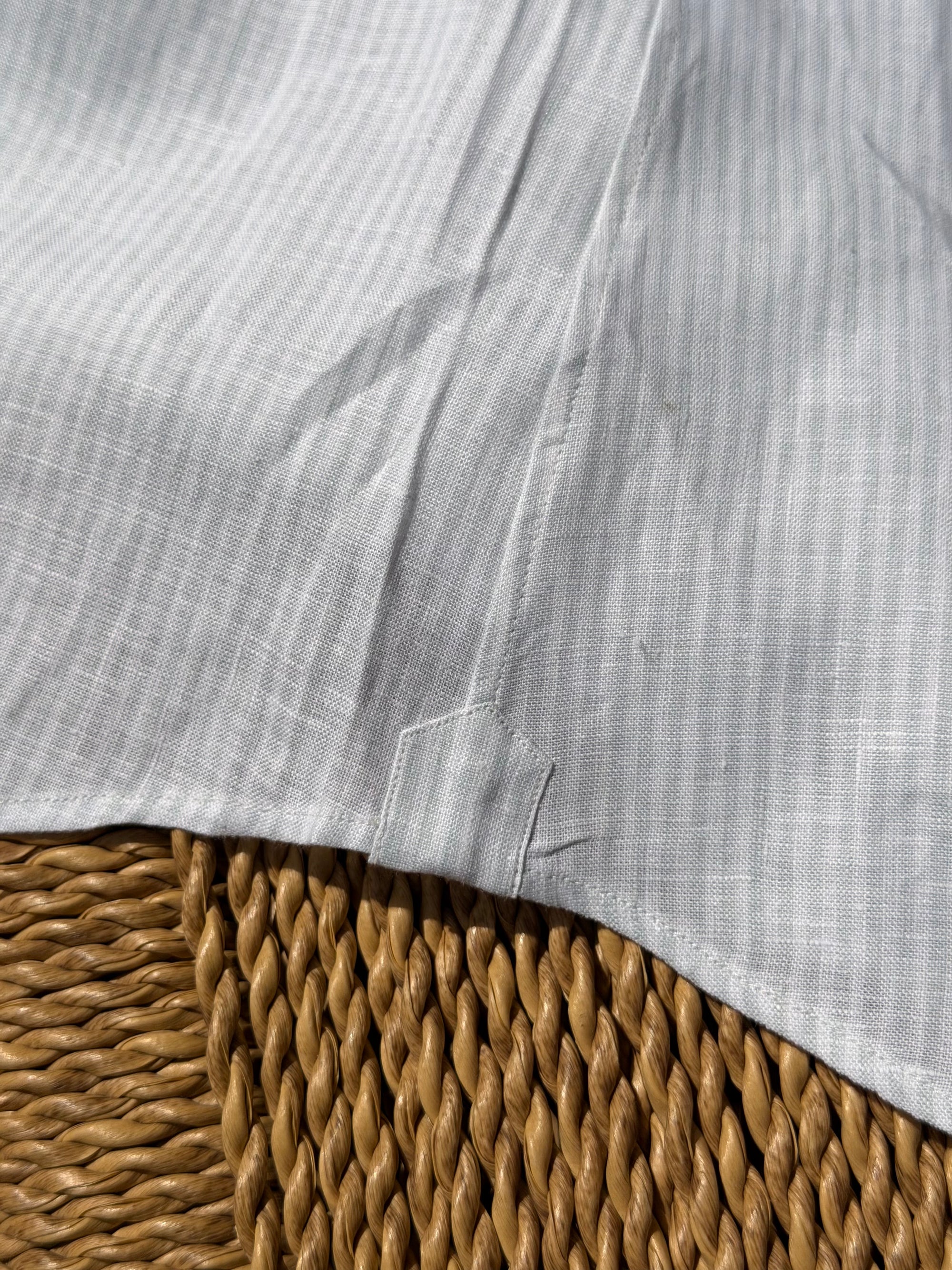 MTO Handcrafted Monti Tangerine Stripe / Pale Olive Stripe Linen Shirt #71 #72