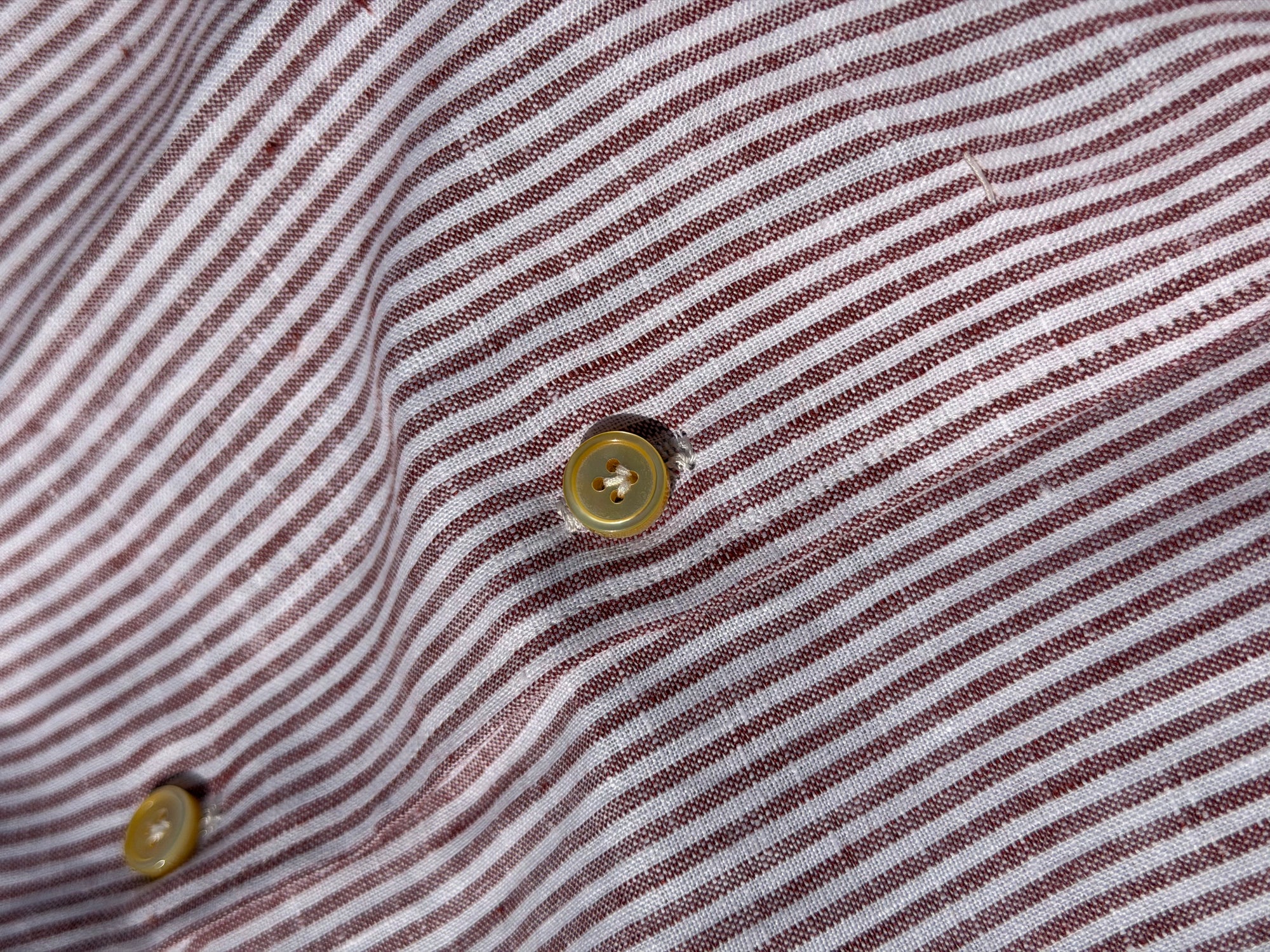 MTO Handcrafted Monti Burgundy Stripe / Pale Blue Stripe Linen Shirt #70 #73
