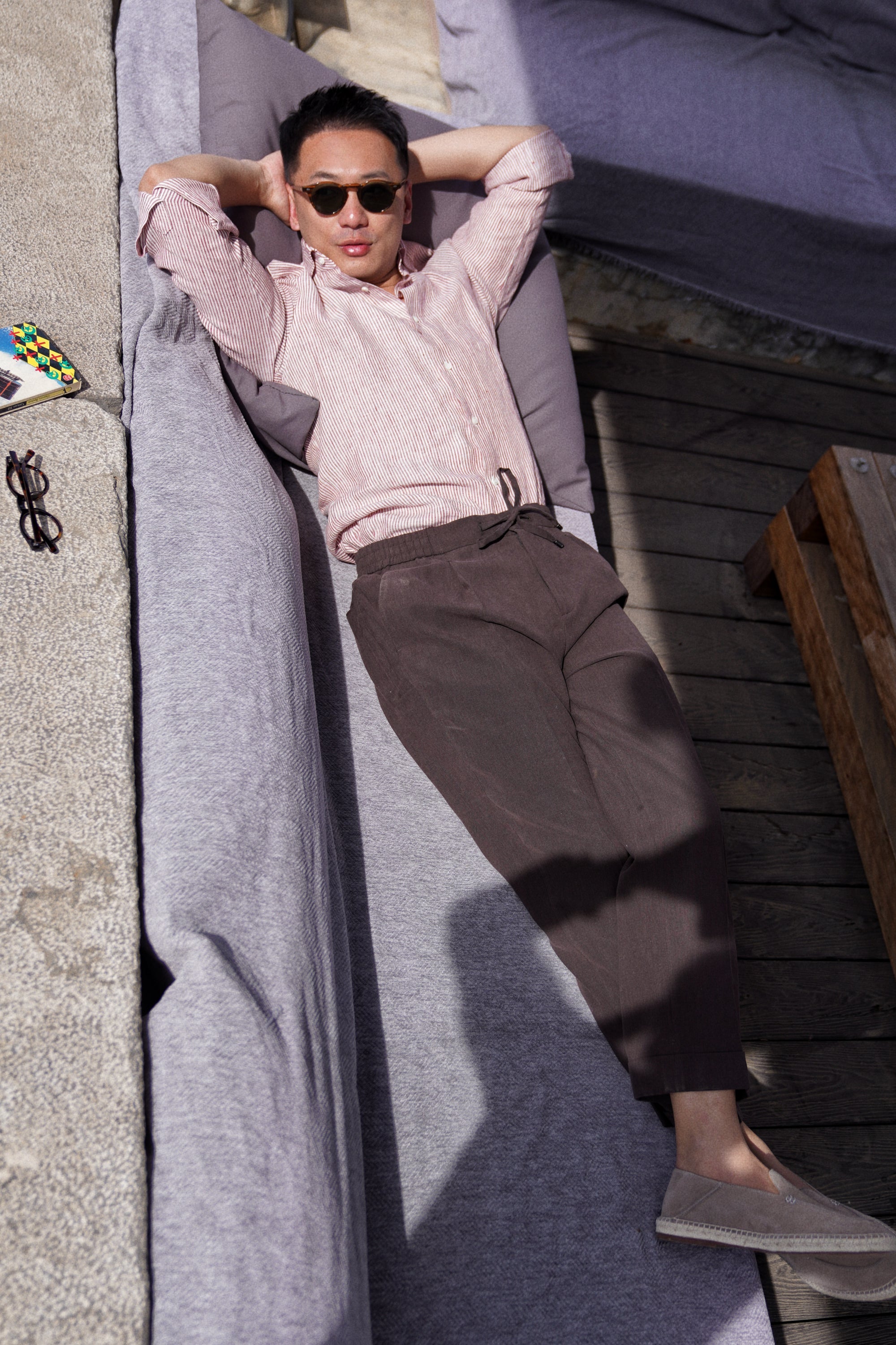 MTO Solbiati Art Du Lin Linen Drawstring Trousers