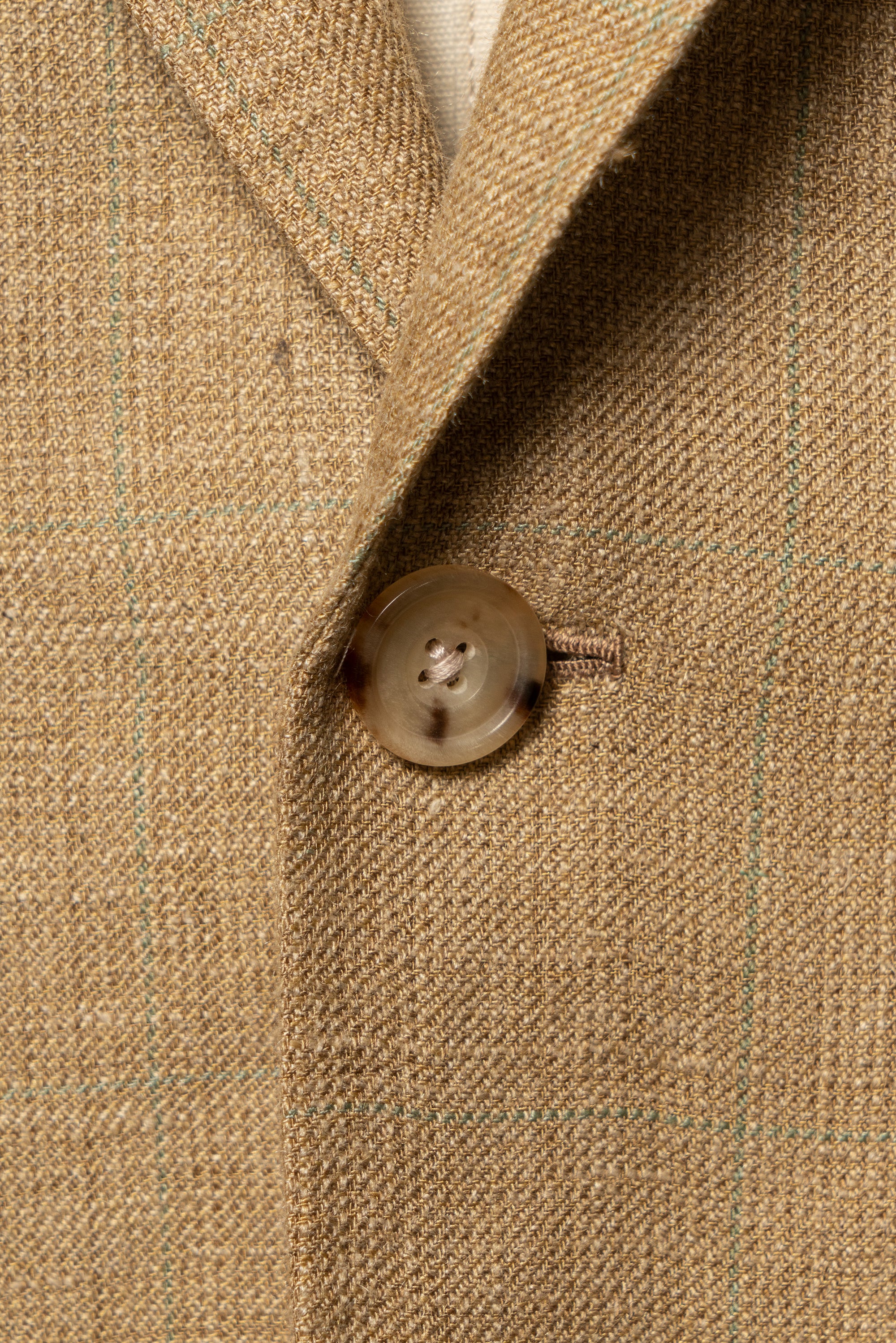 MTO Gold Windowpane Linen Cotton Jacket #649