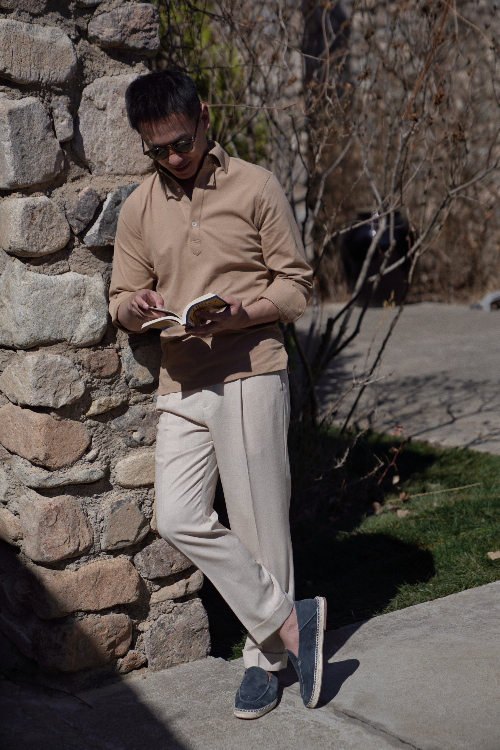 Camel Cotton Blending Polo Shirt #2215
