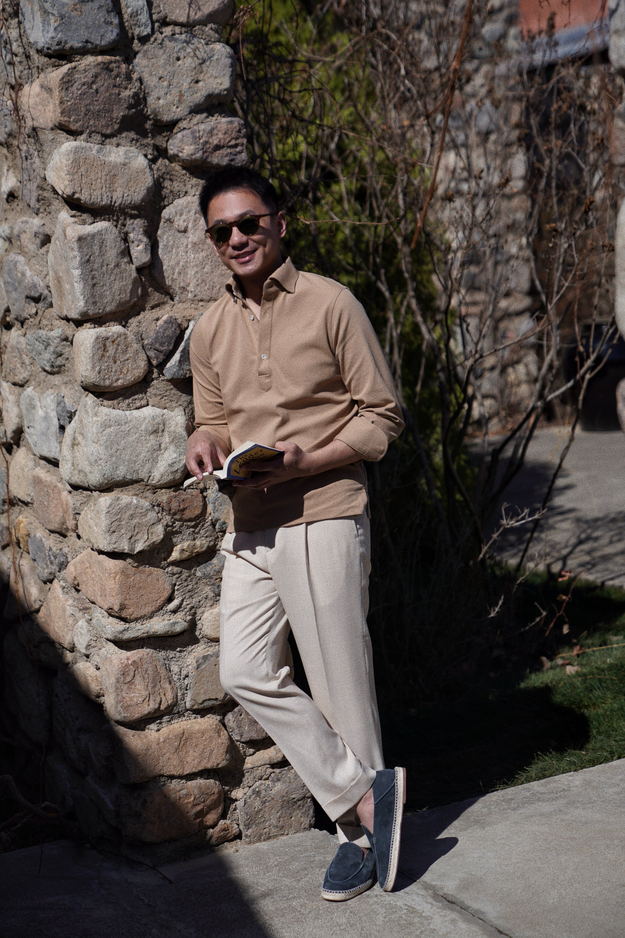Camel Cotton Blending Polo Shirt #2215