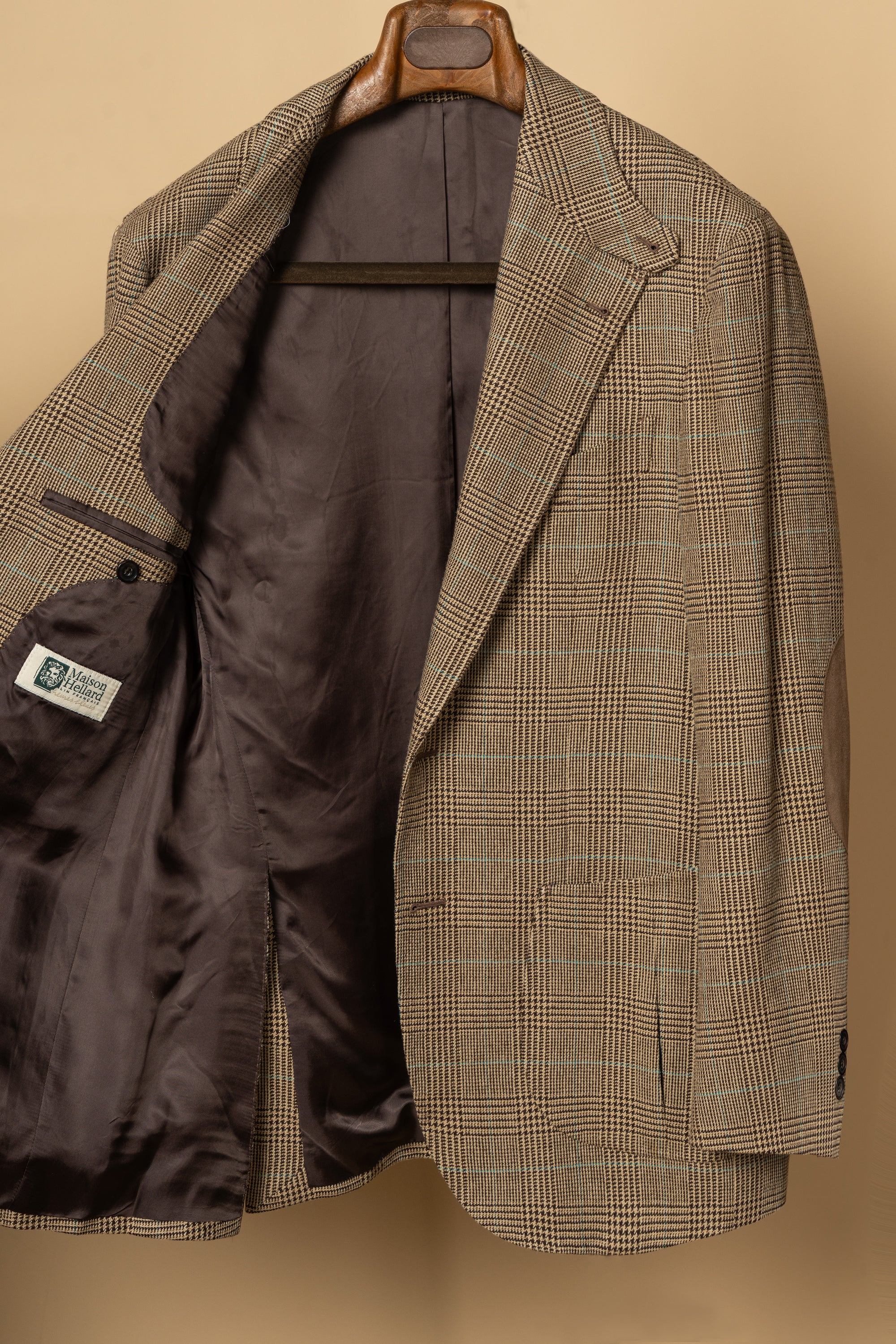 MTO Mocha Glen Check Linen Cotton Jacket #647