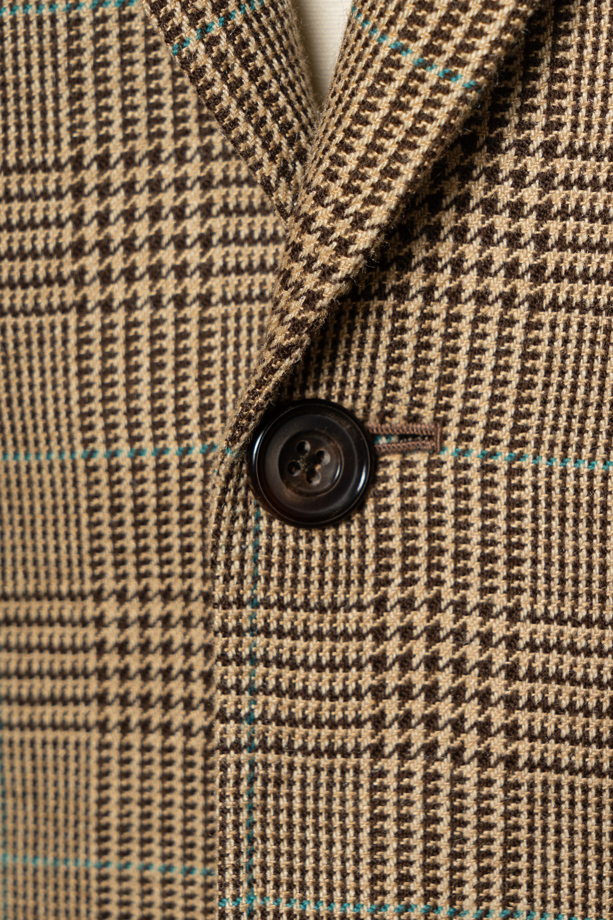 MTO Mocha Glen Check Linen Cotton Jacket #647