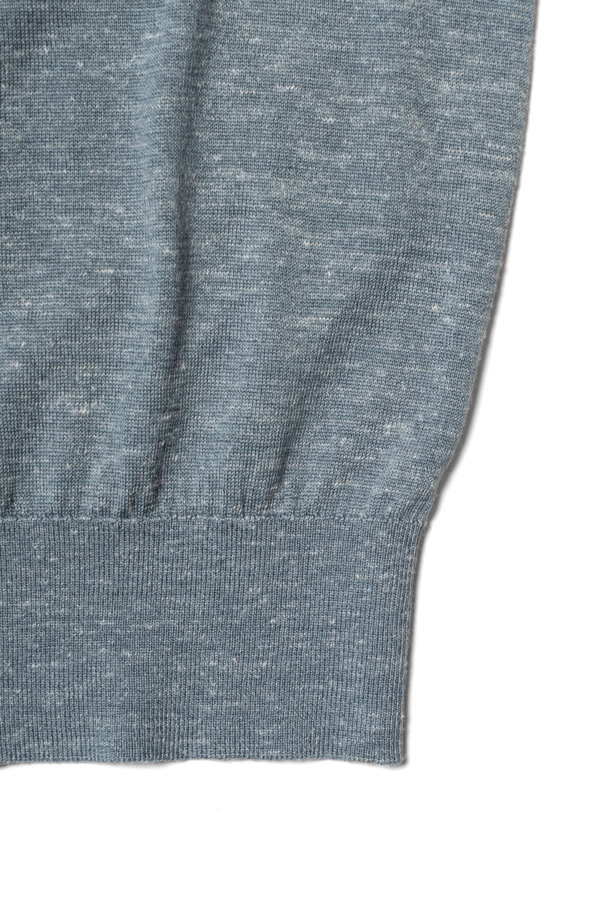 Moss / Charcoal / Greyish Blue Wool Silk Hemp Crew Neck