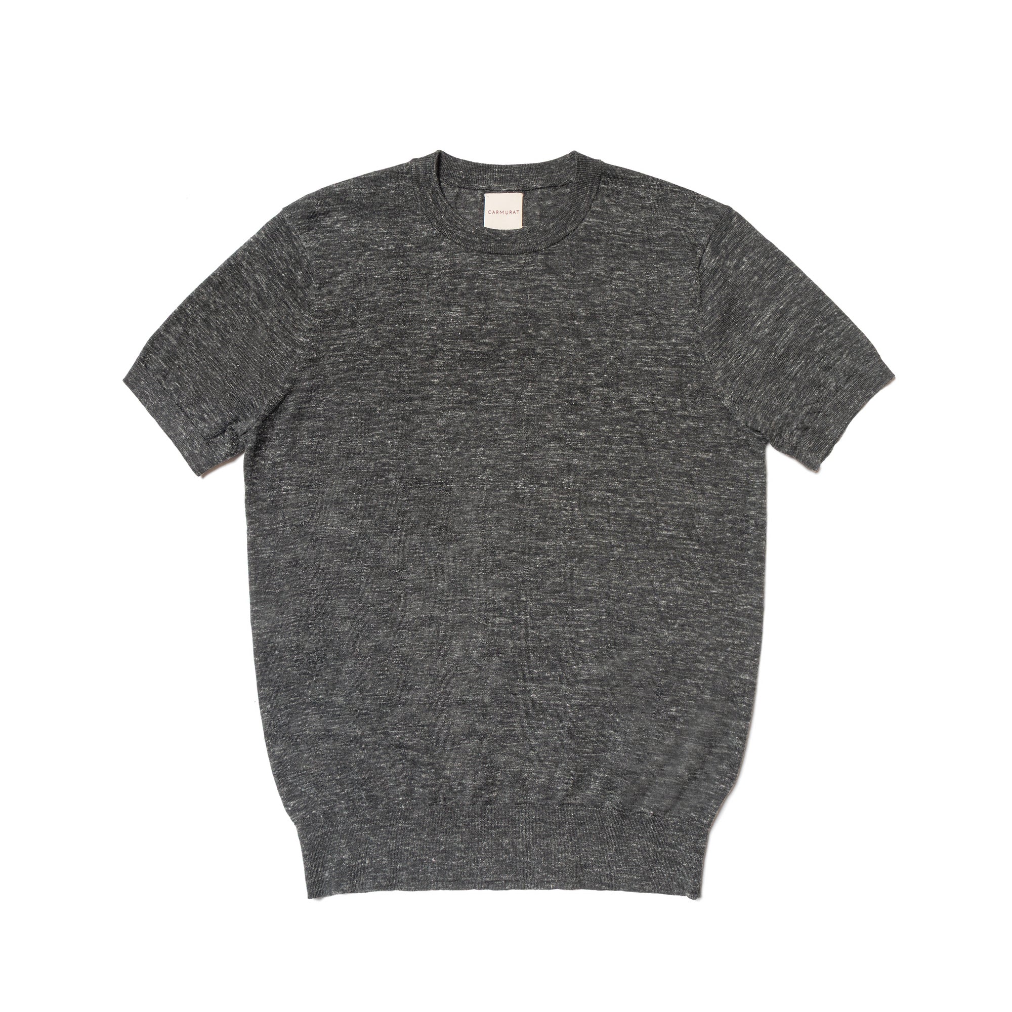 Moss / Charcoal / Greyish Blue Wool Silk Hemp Crew Neck
