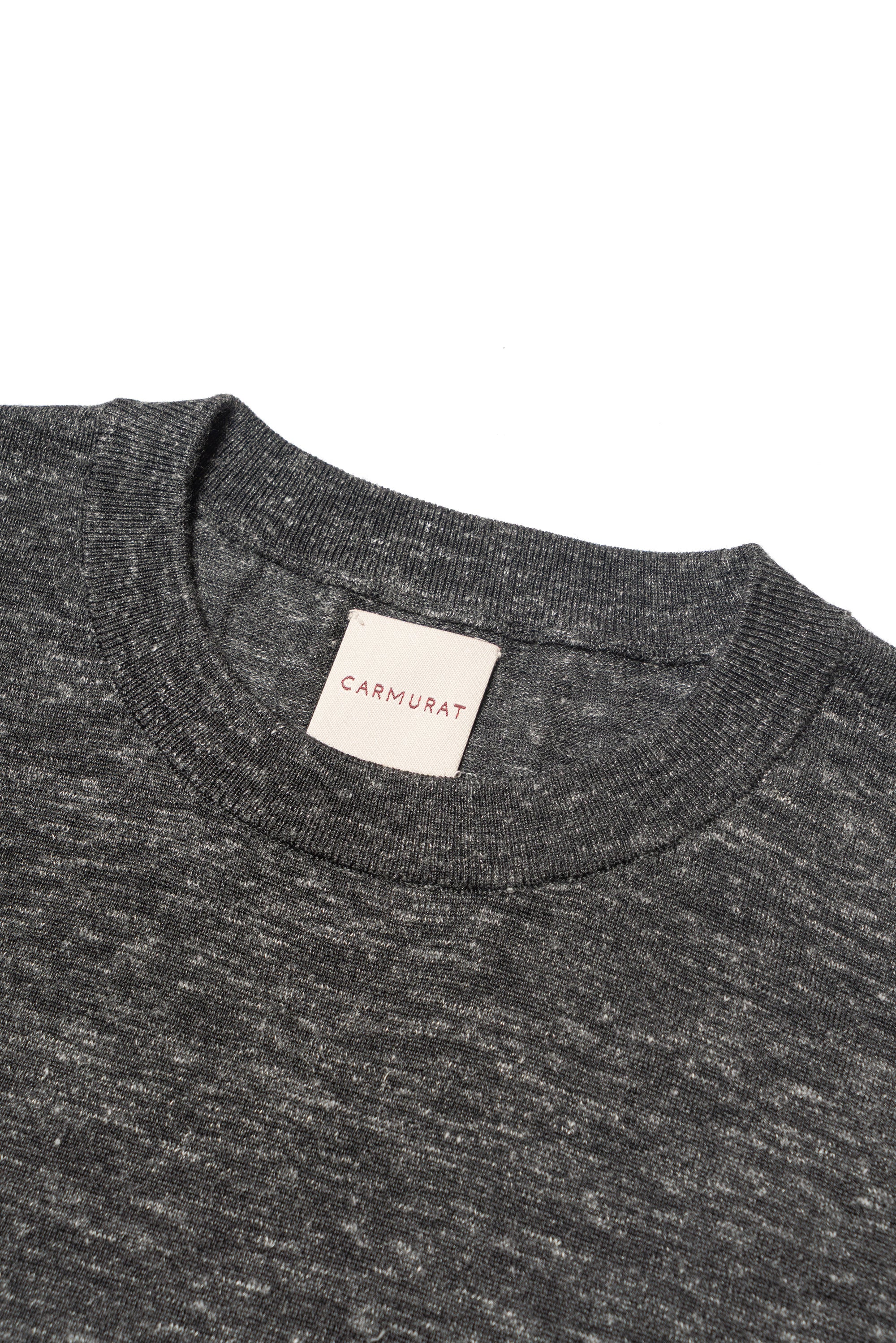 Moss / Charcoal / Greyish Blue Wool Silk Hemp Crew Neck