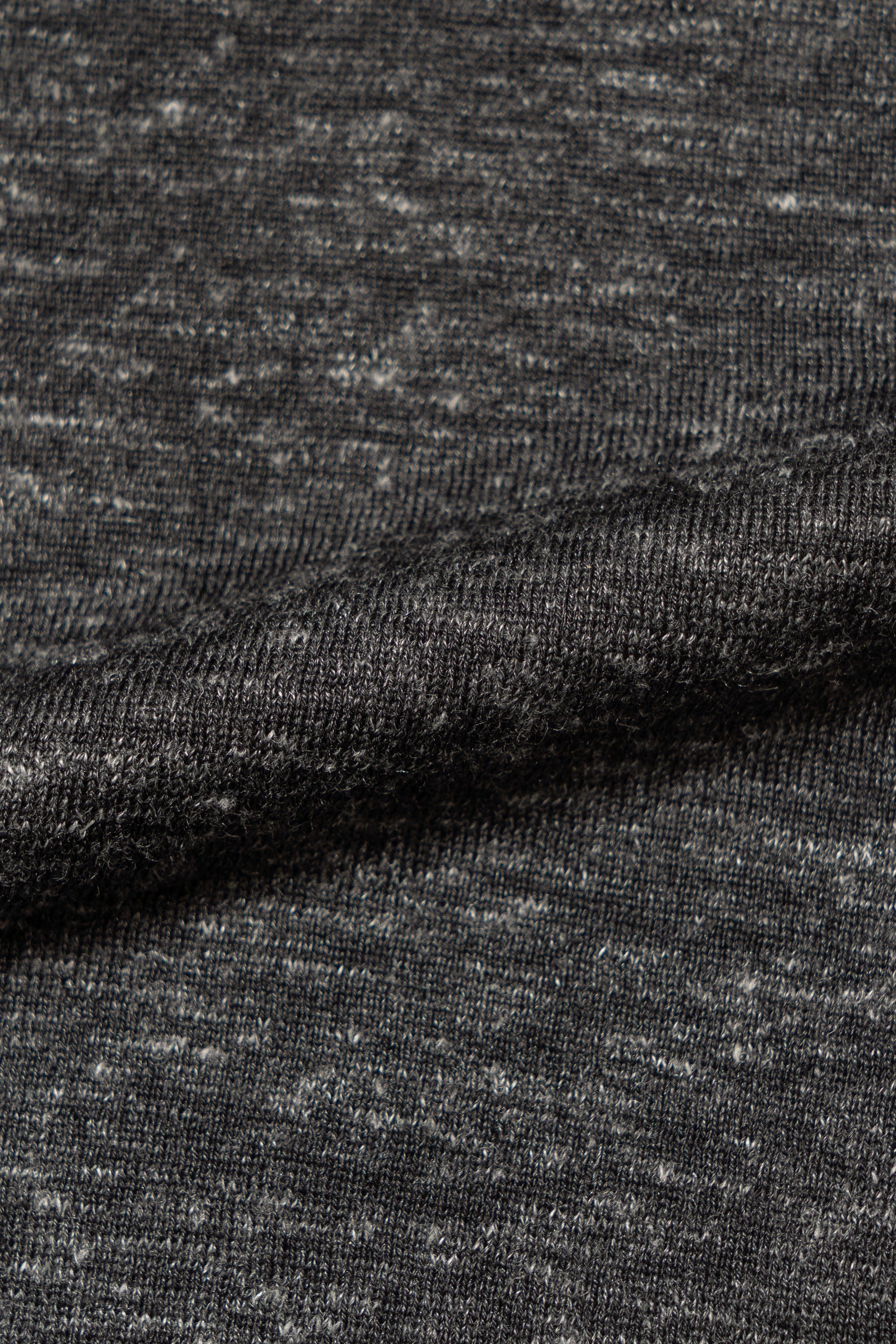 Moss / Charcoal / Greyish Blue Wool Silk Hemp Crew Neck