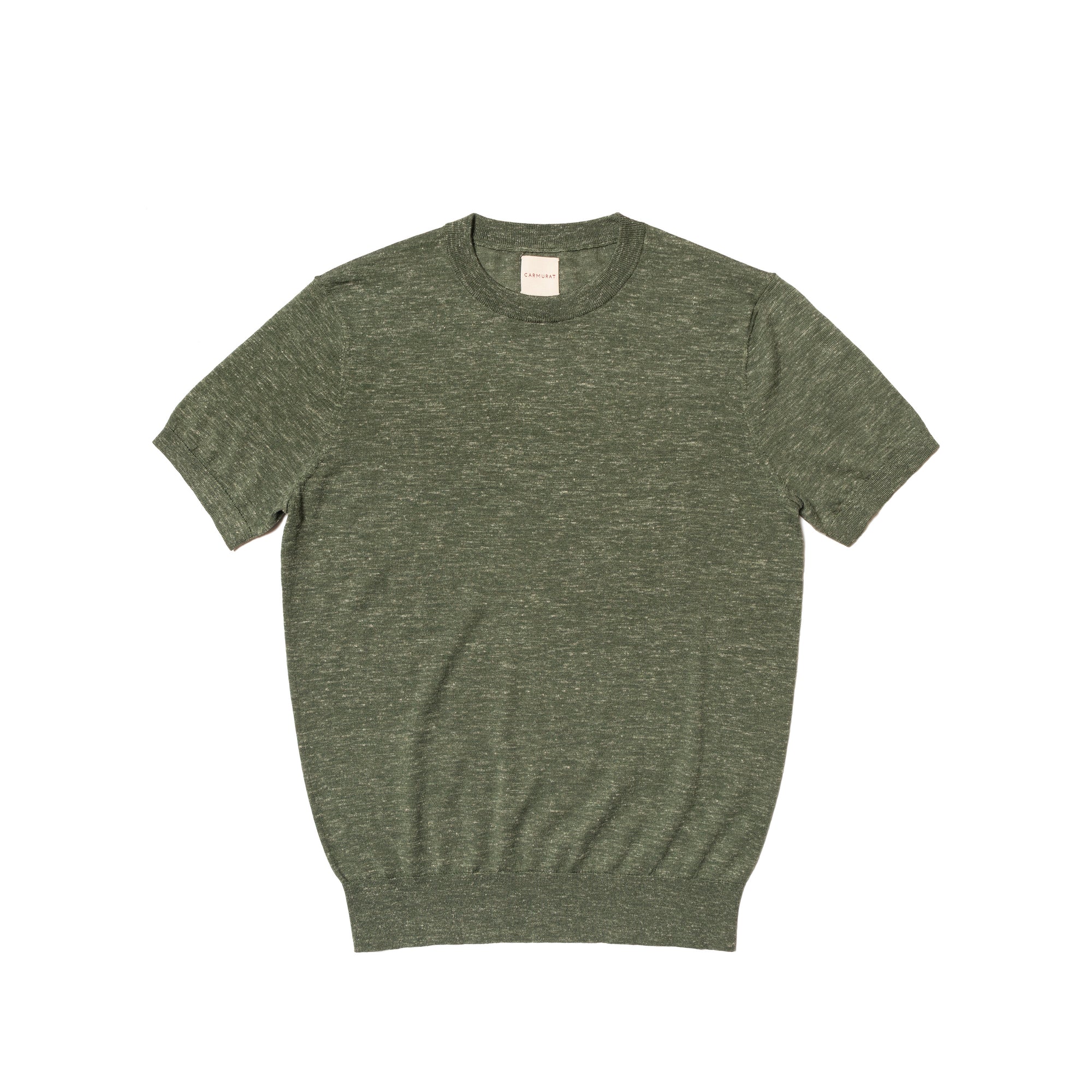 Moss / Charcoal / Greyish Blue Wool Silk Hemp Crew Neck