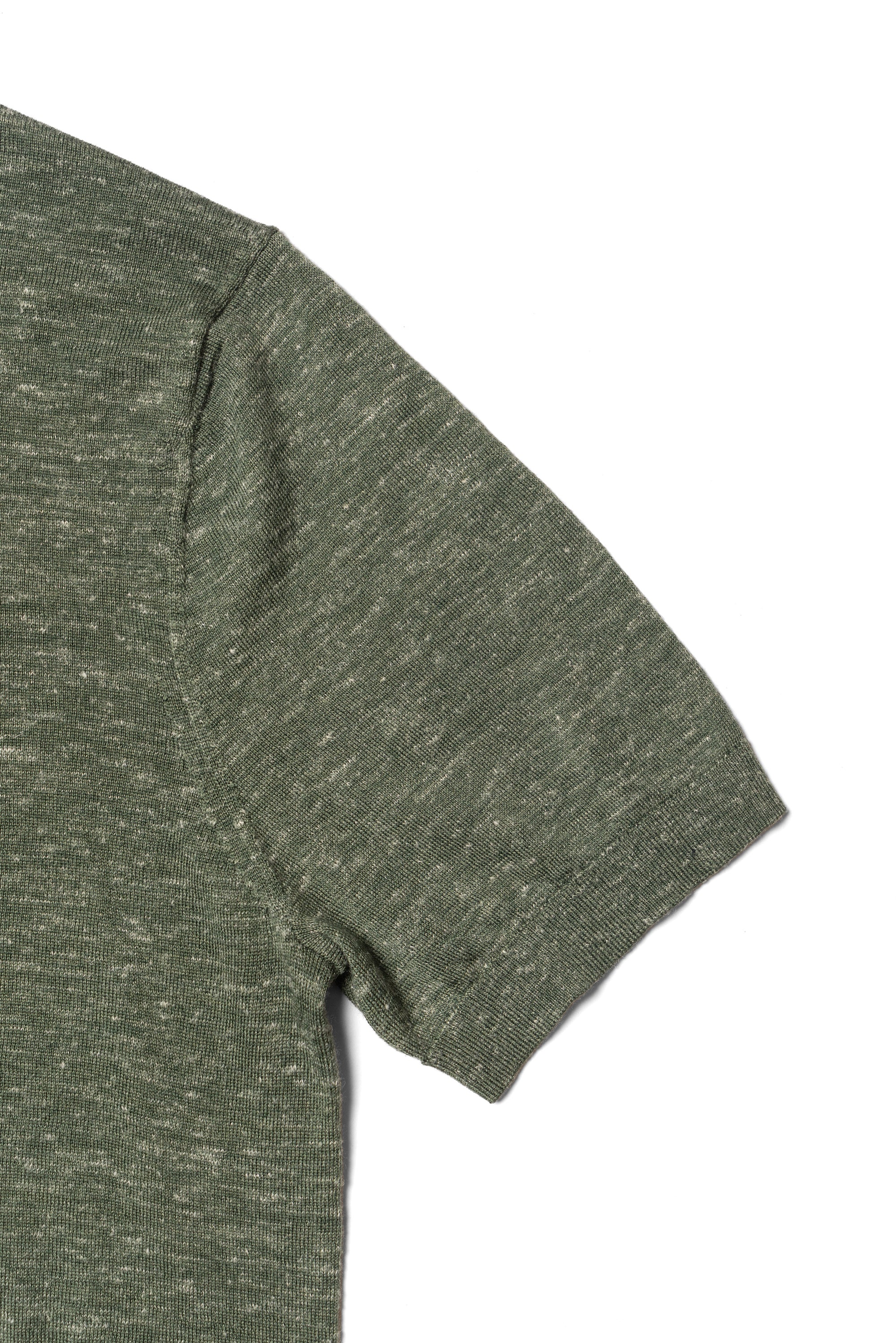 Moss / Charcoal / Greyish Blue Wool Silk Hemp Crew Neck