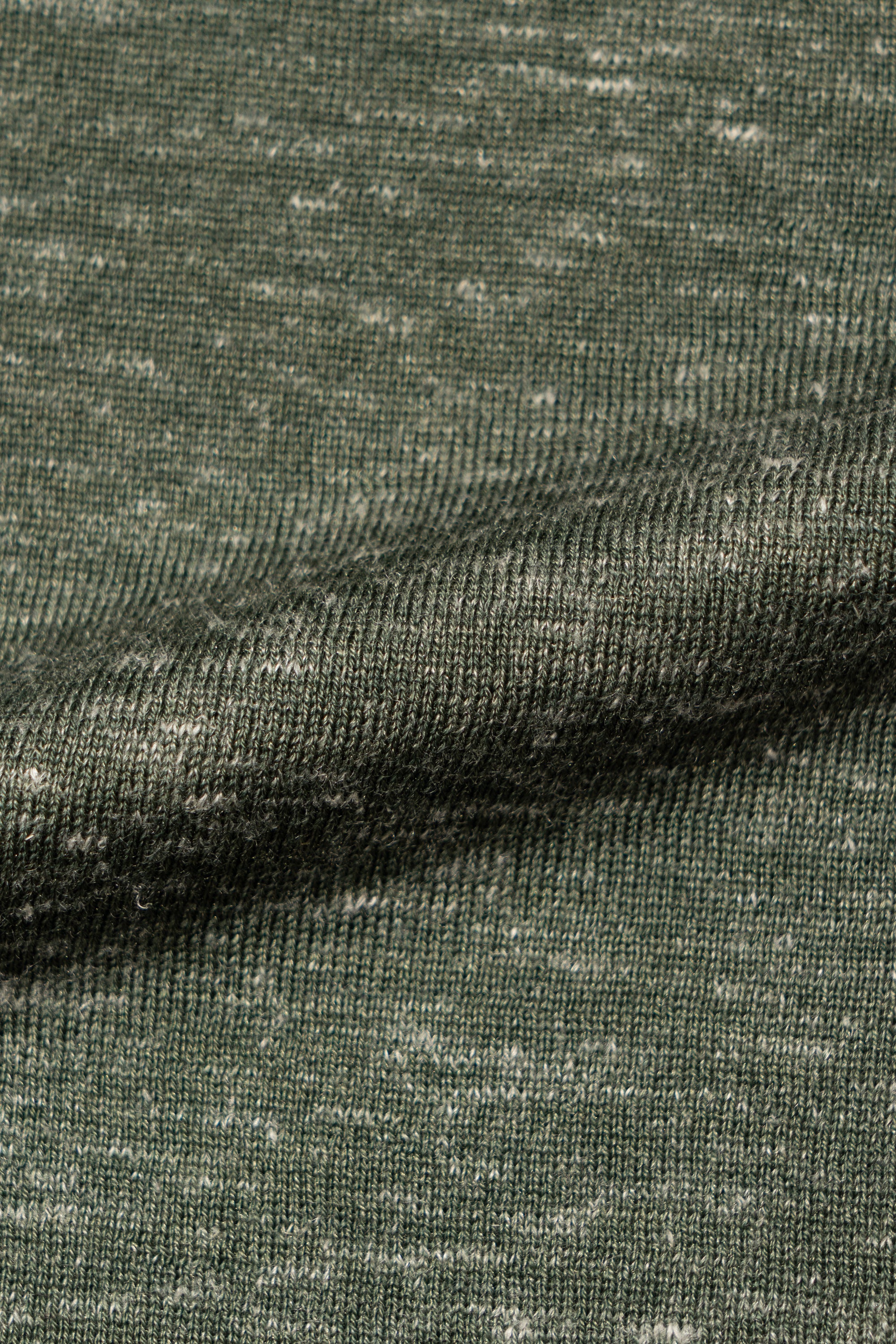 Moss / Charcoal / Greyish Blue Wool Silk Hemp Crew Neck
