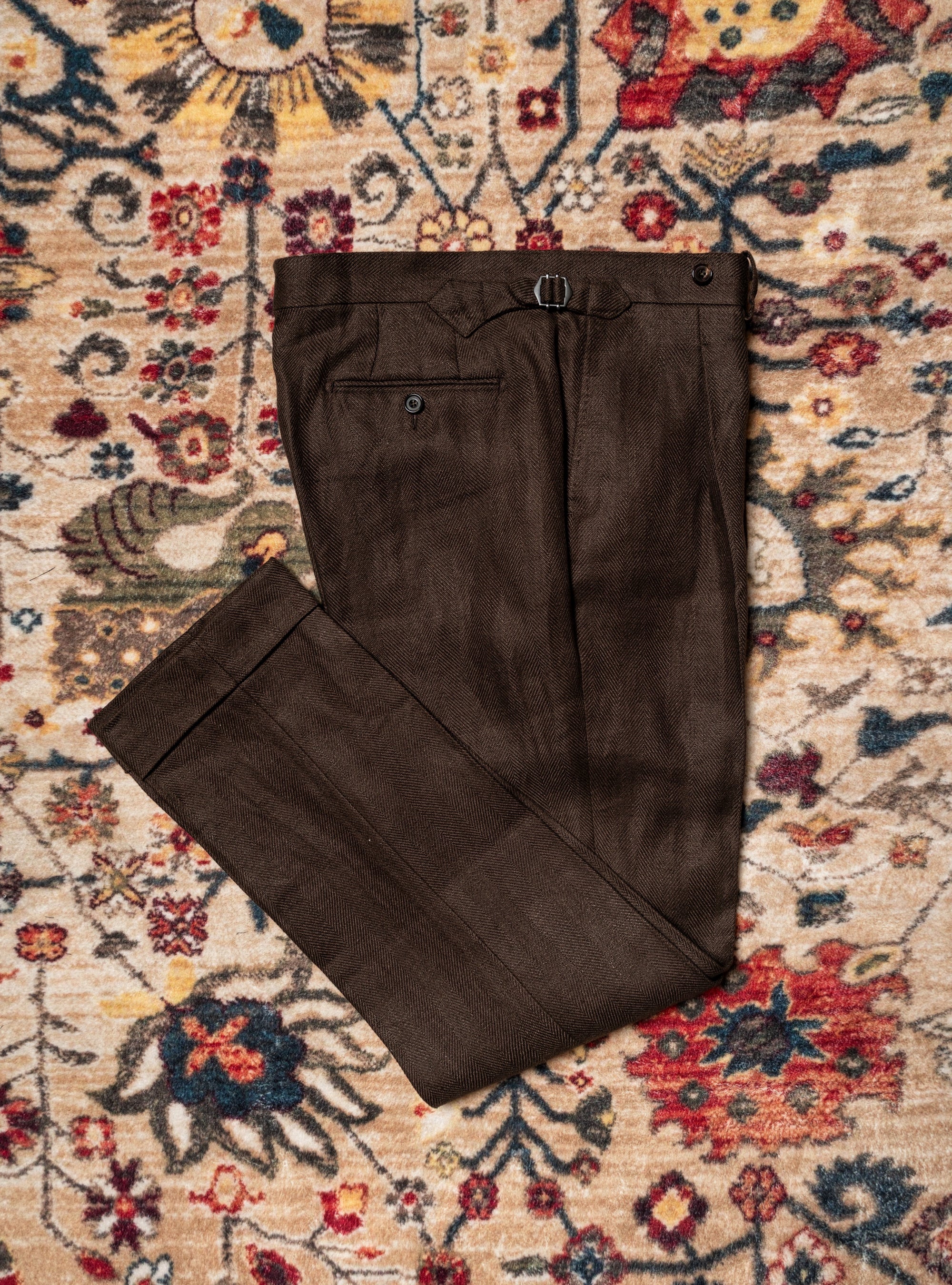 Chocolate Heavy Weight Linen Trousers #769
