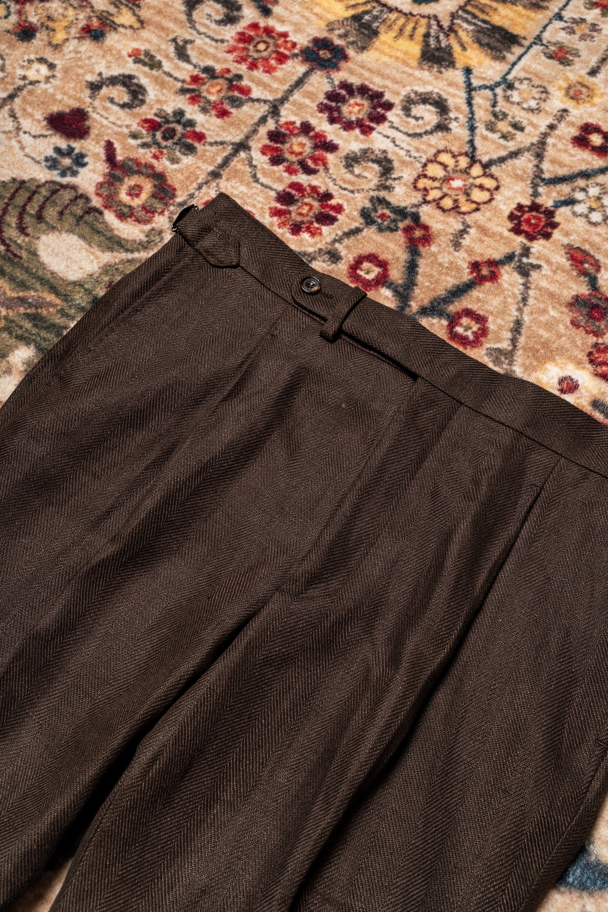 Chocolate Heavy Weight Linen Trousers #769