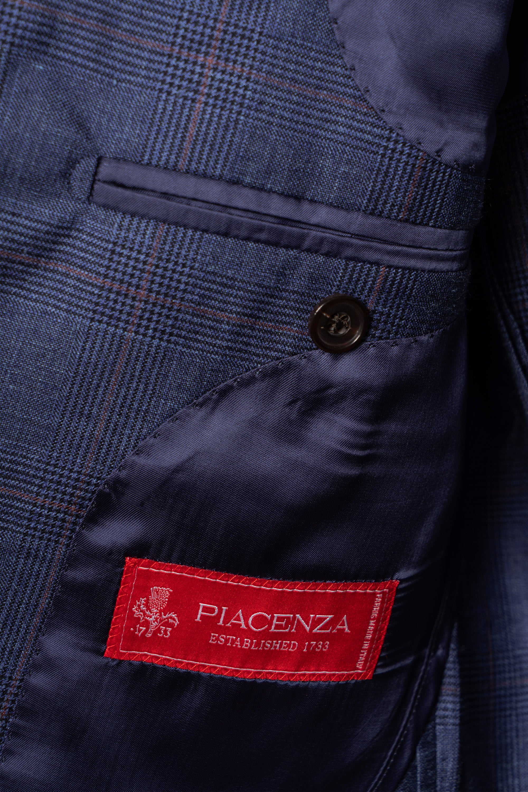 MTO Navy Overcheck Wool Silk Cashmere Linen Jacket #773