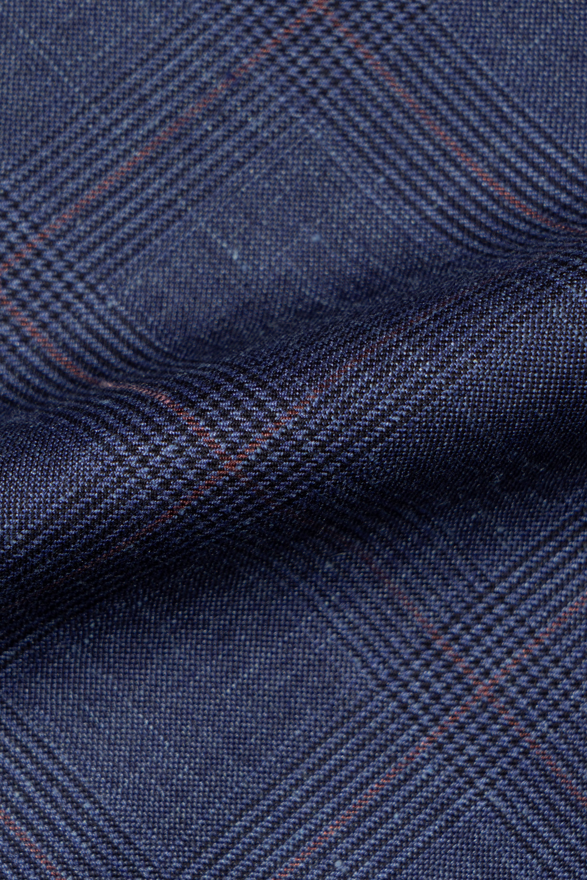 MTO Navy Overcheck Wool Silk Cashmere Linen Jacket #773