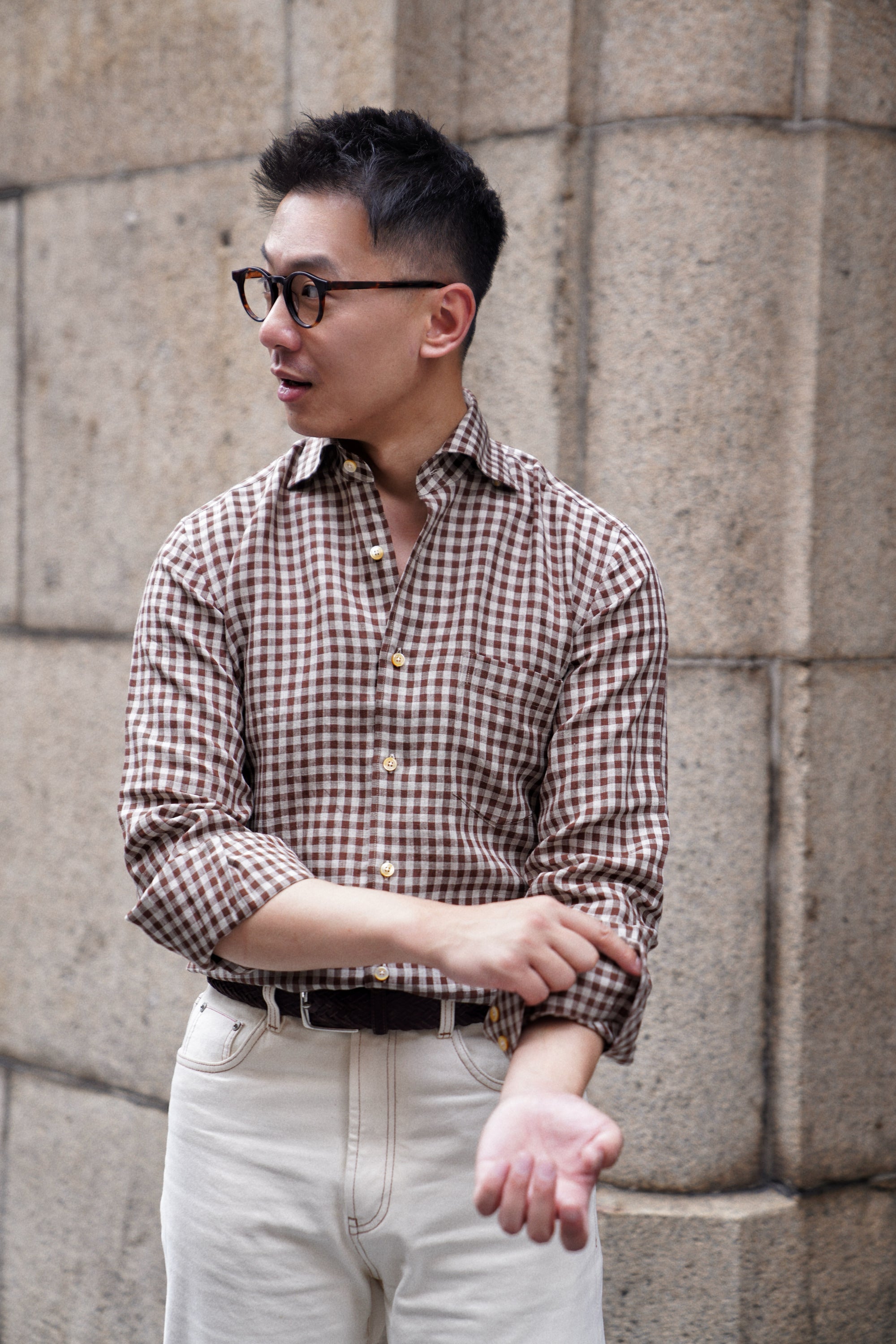MTO Plaid Linen Shirt #504 #505