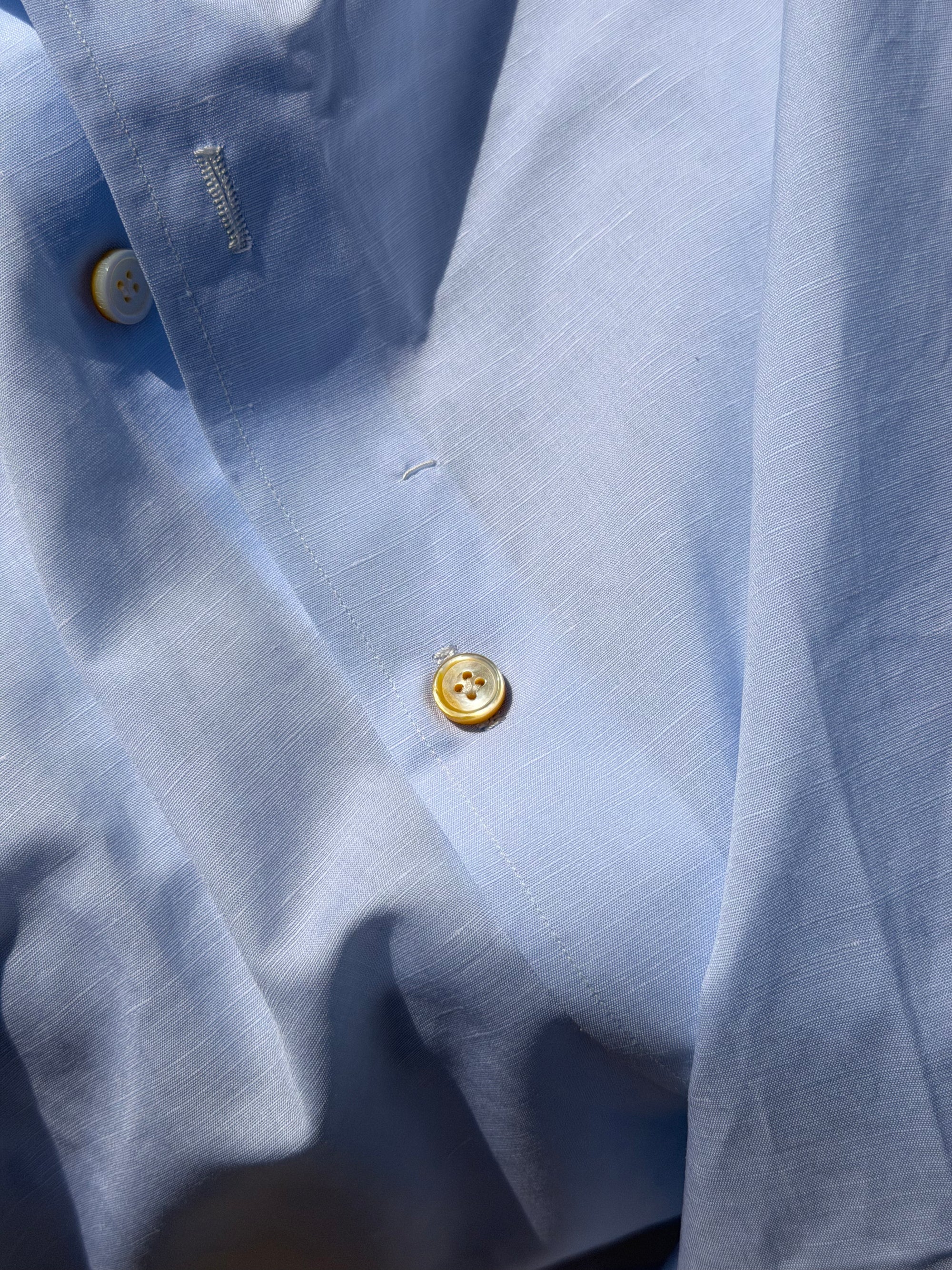 MTO Handcrafted Canclini Pale Blue Cotton Shirt #SG68