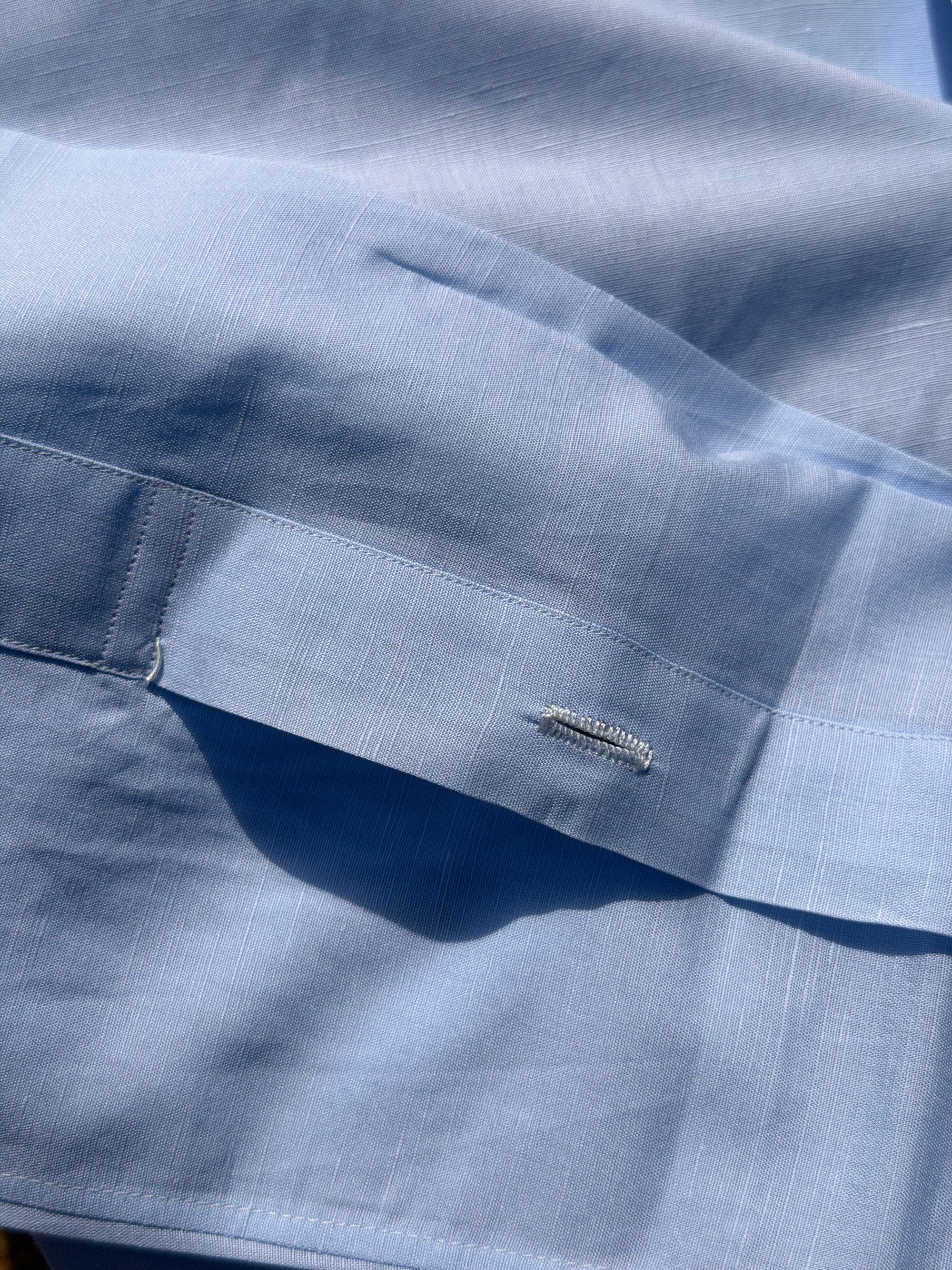 MTO Handcrafted Canclini Pale Blue Cotton Shirt #SG68