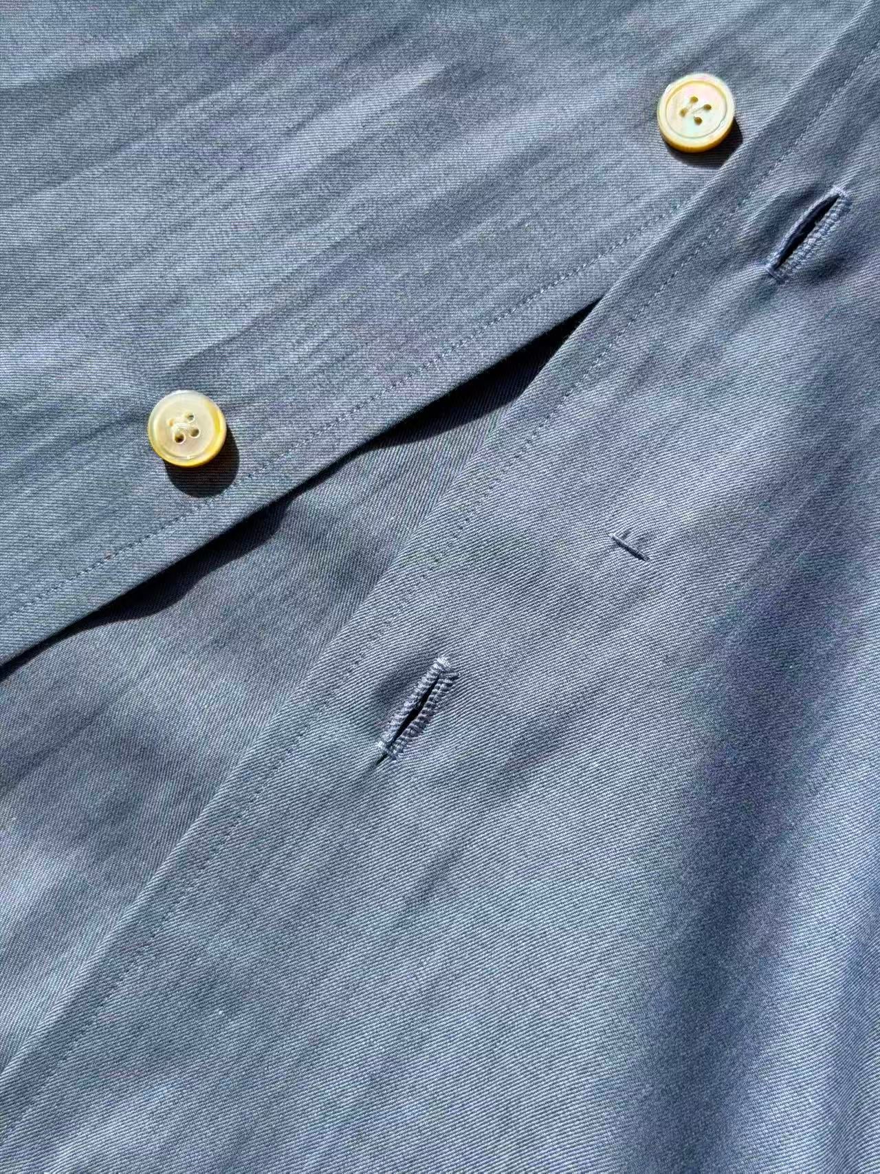 MTO Handcrafted Canclini Indigo Cotton Shirt #SG65
