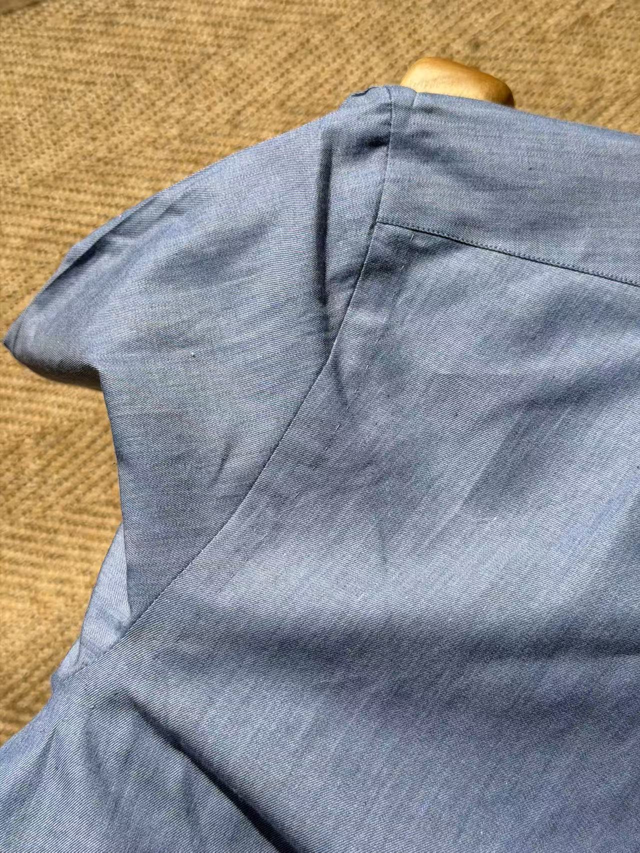 MTO Handcrafted Canclini Indigo Cotton Shirt #SG65