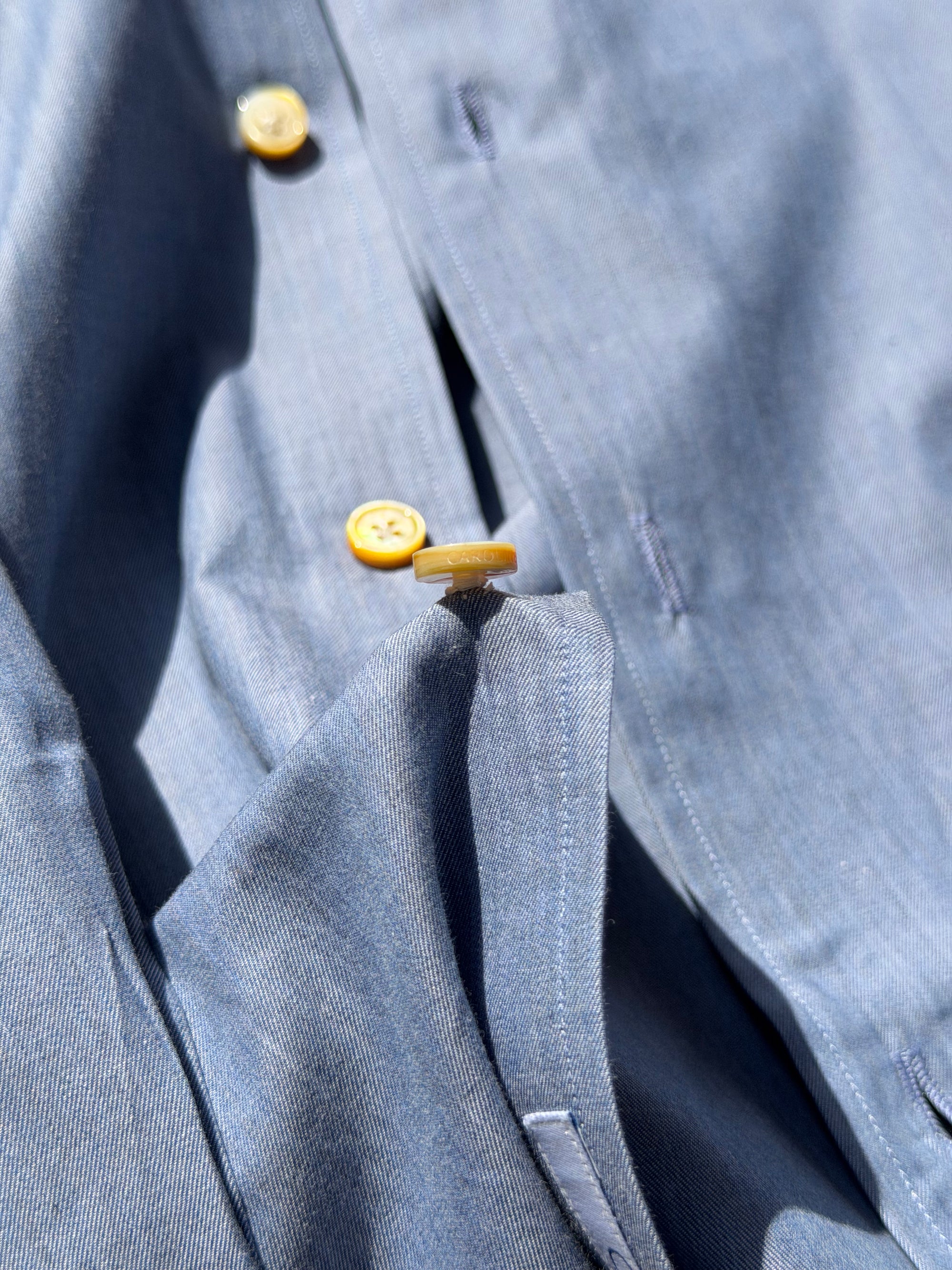MTO Handcrafted Canclini Indigo Cotton Shirt #SG65