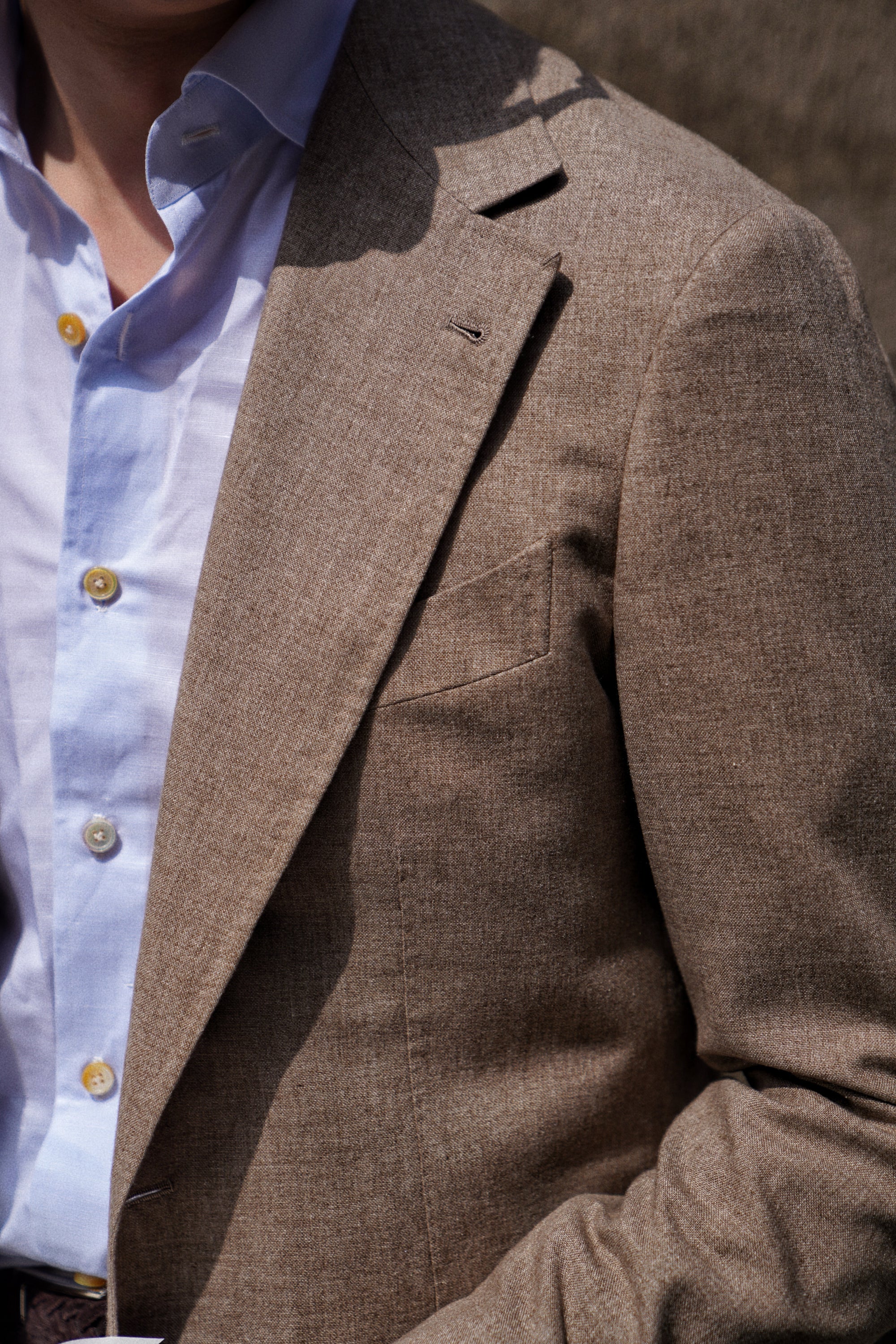 MTO Handcrafted Canclini Pale Blue Cotton Shirt #SG68