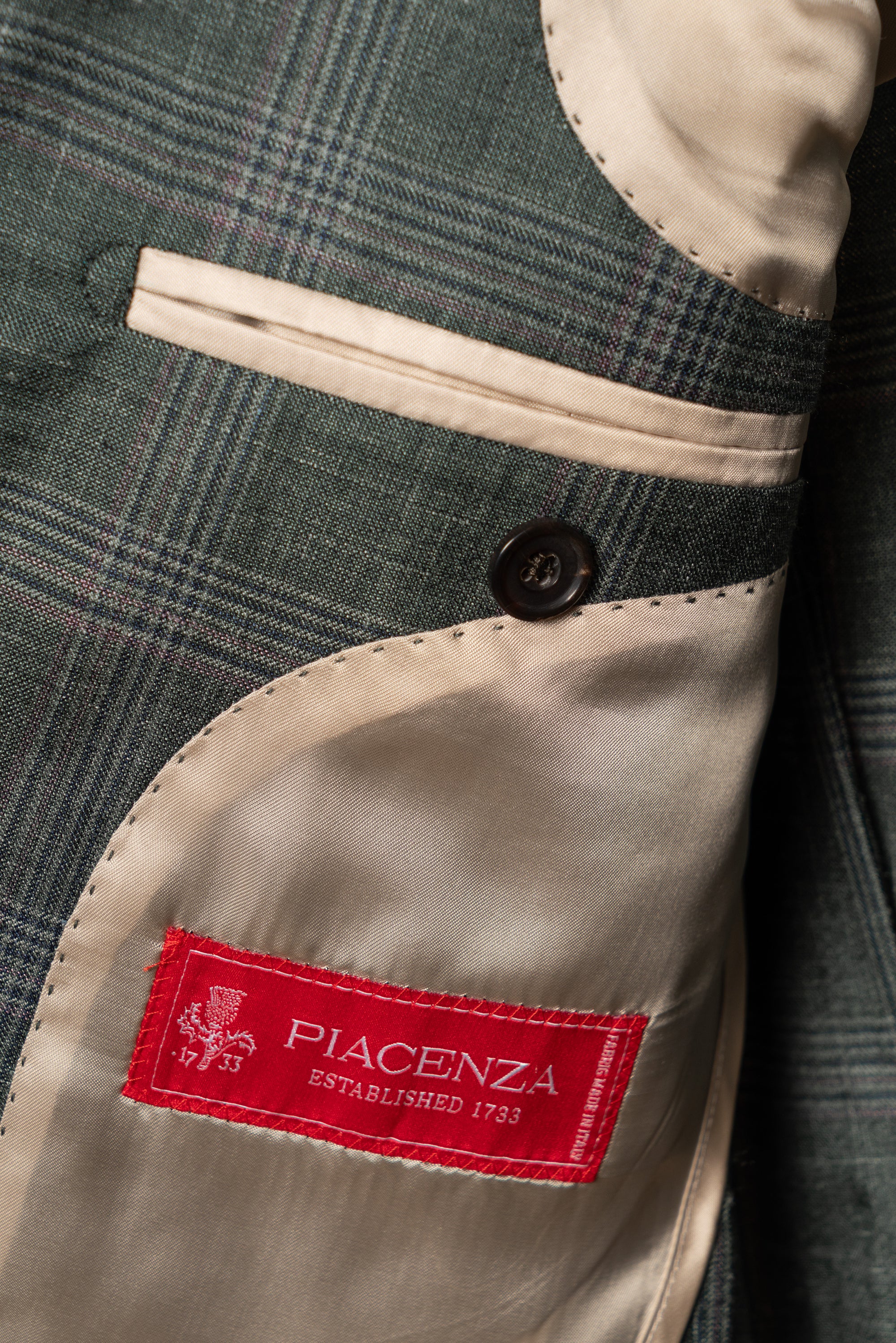 MTO Green Overcheck Wool Silk Cashmere Linen Jacket #770