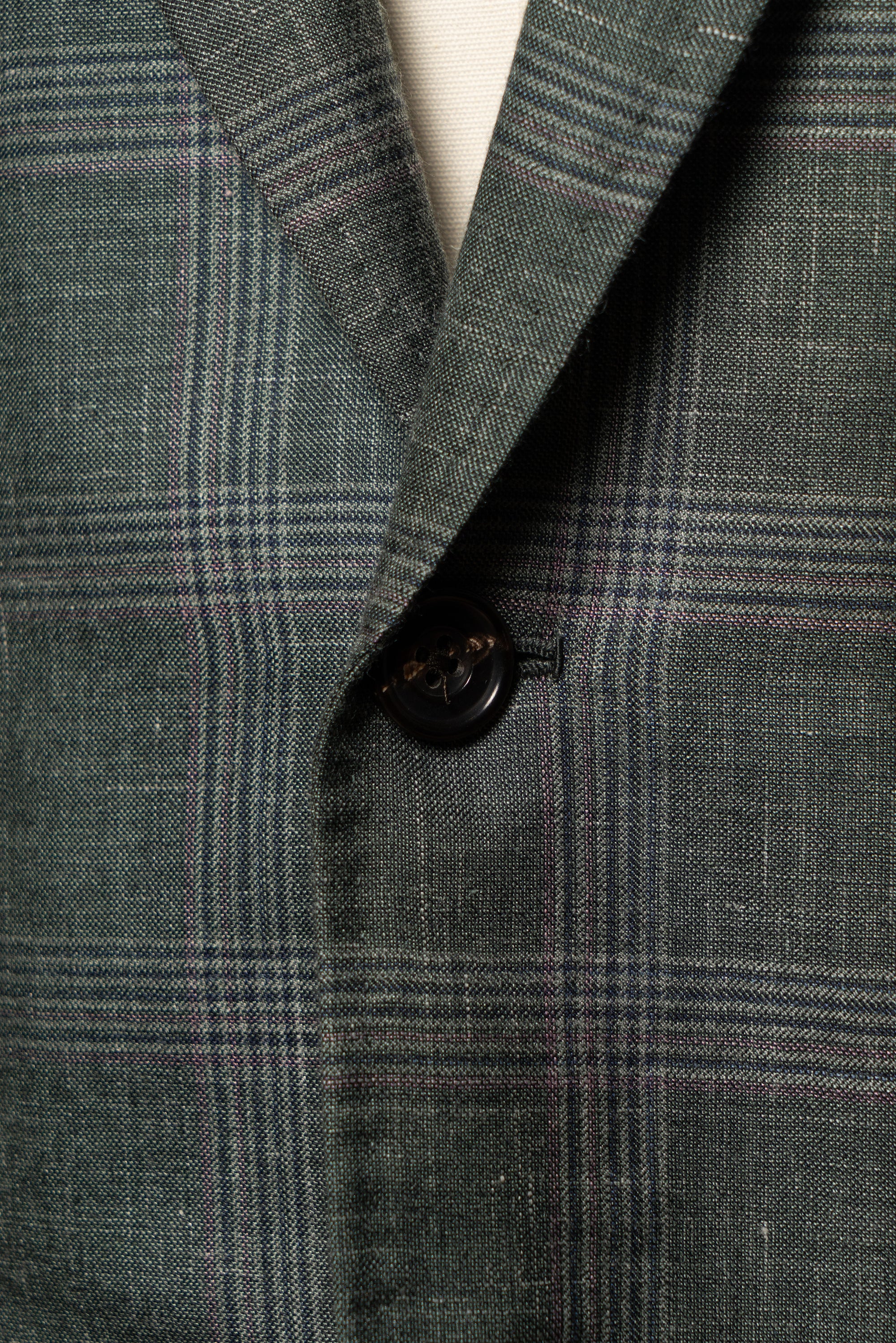 MTO Green Overcheck Wool Silk Cashmere Linen Jacket #770