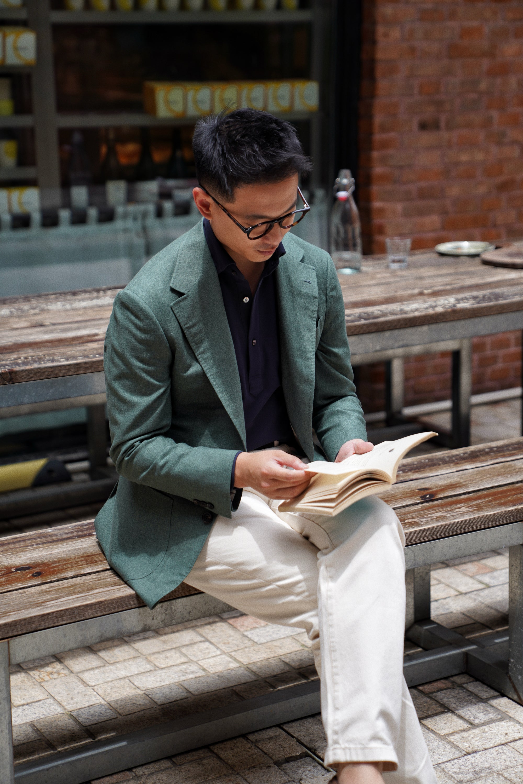 MTO Moss Green Cashmere Silk Jacket #801