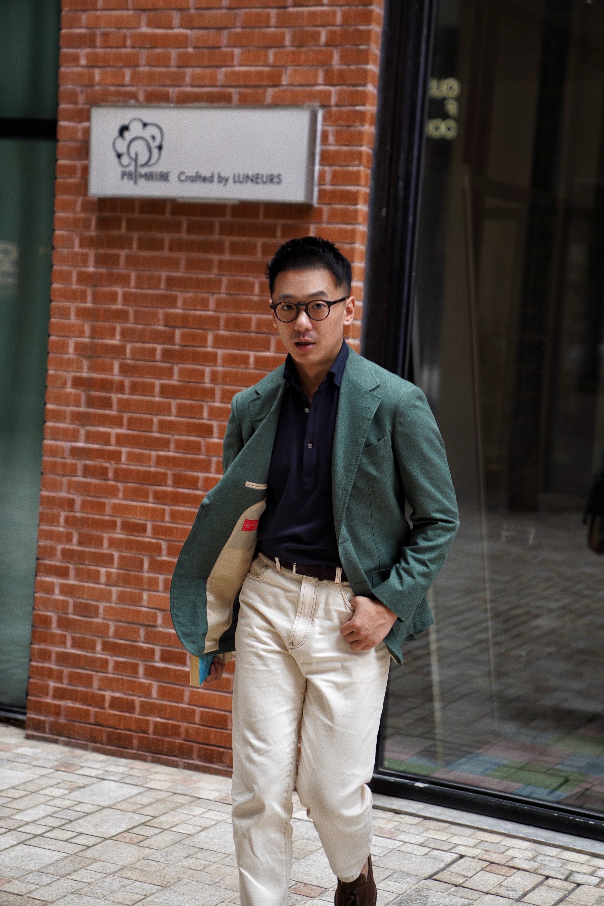 MTO Moss Green Cashmere Silk Jacket #801