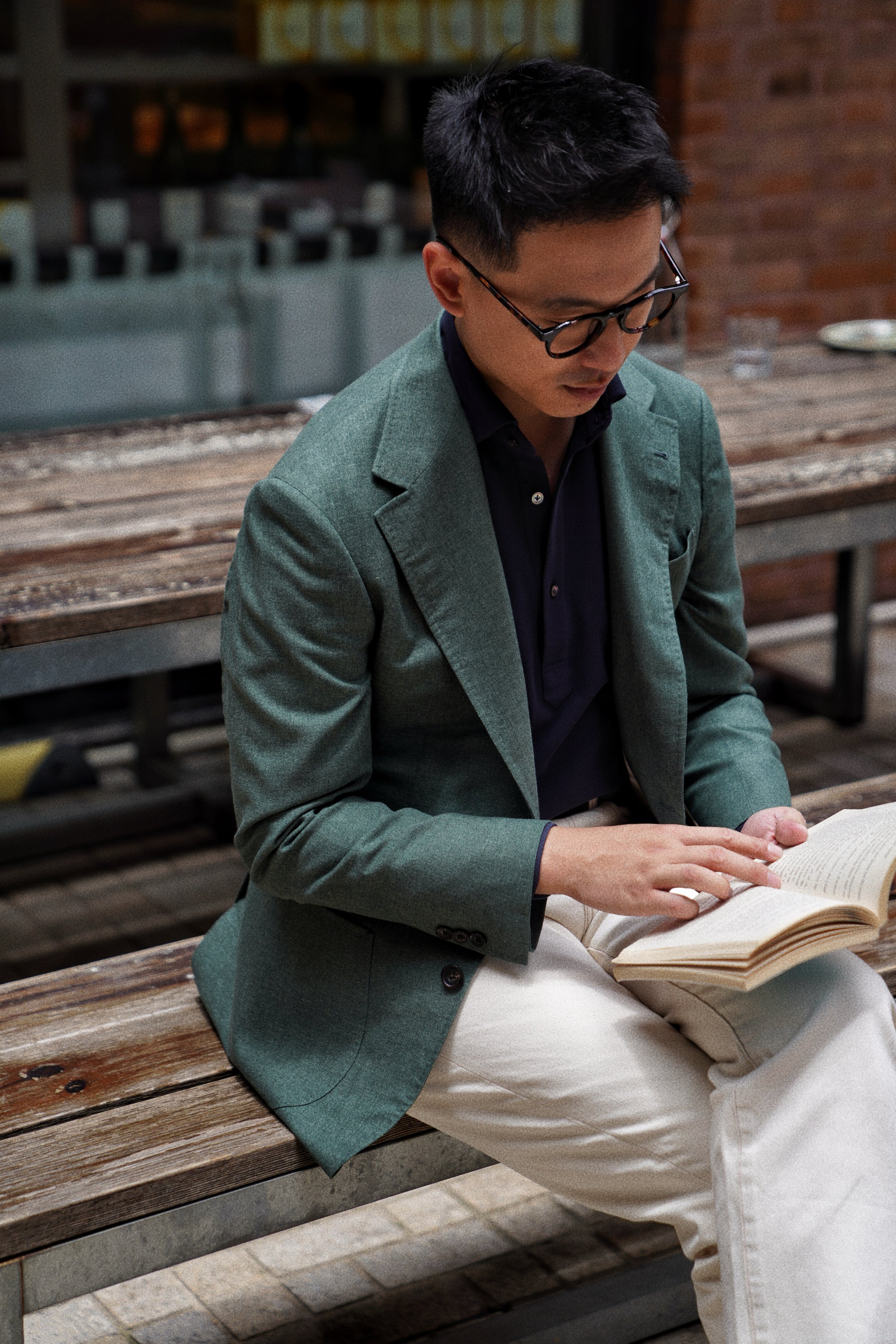 MTO Moss Green Cashmere Silk Jacket #801