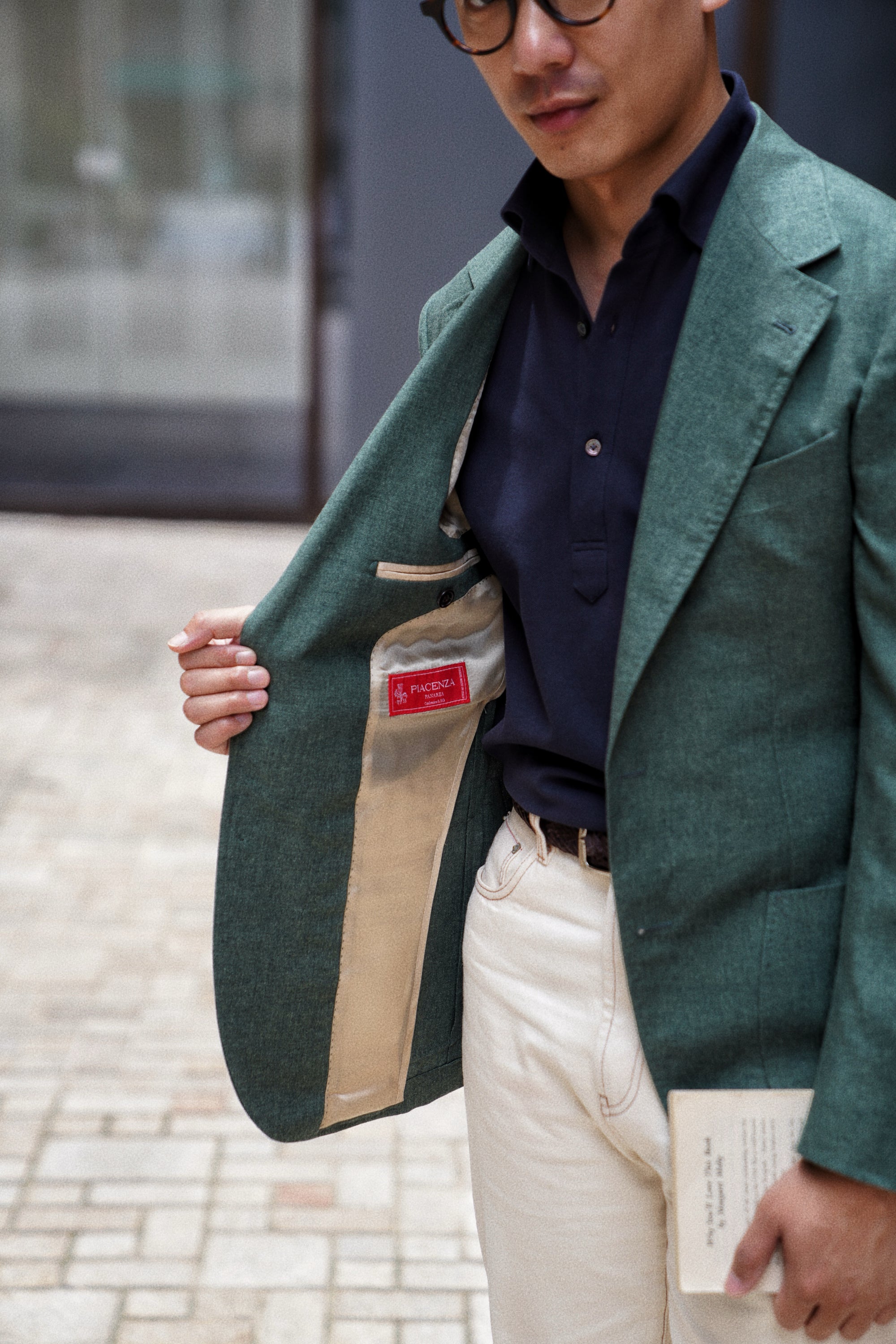 MTO Moss Green Cashmere Silk Jacket #801