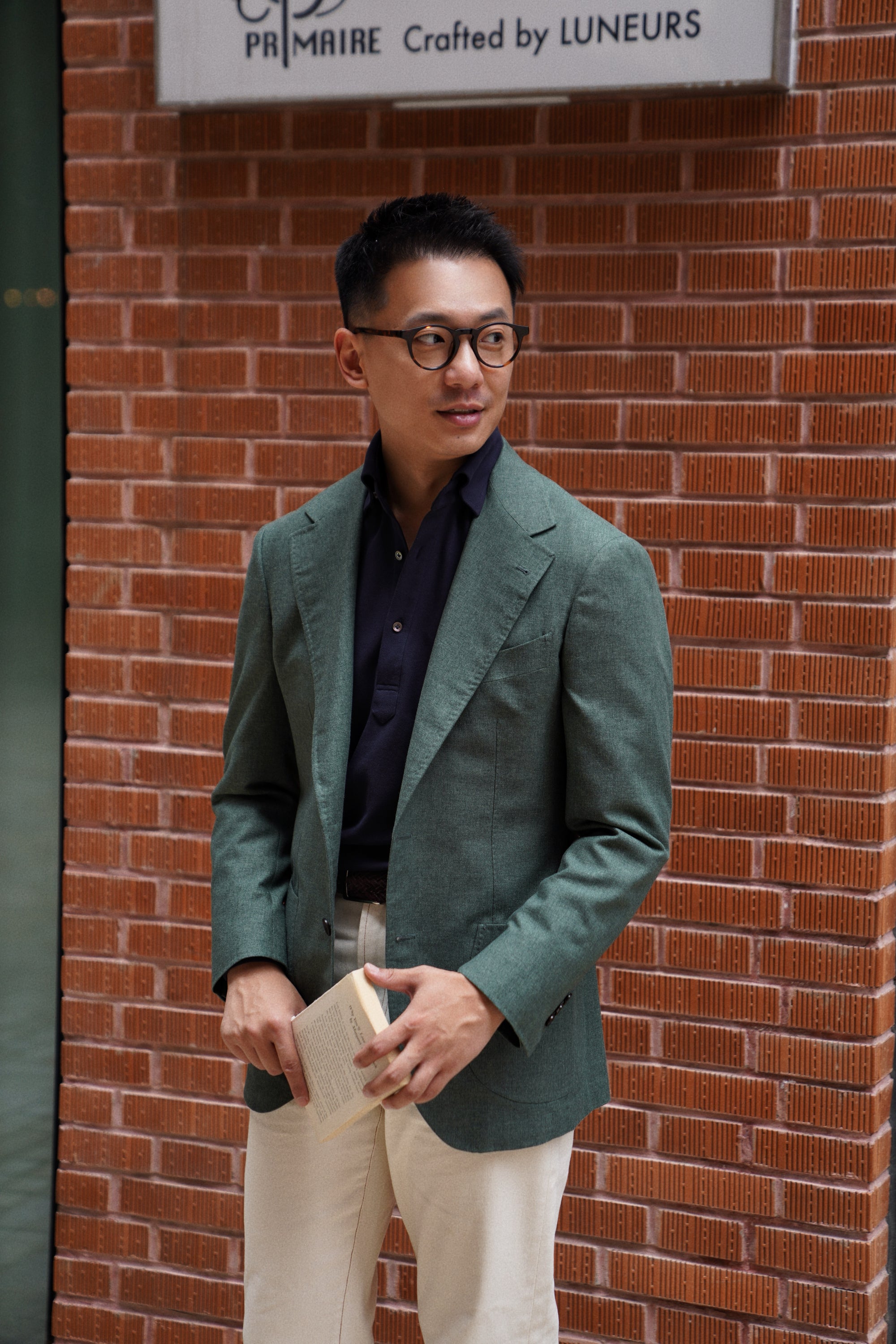 MTO Moss Green Cashmere Silk Jacket #801