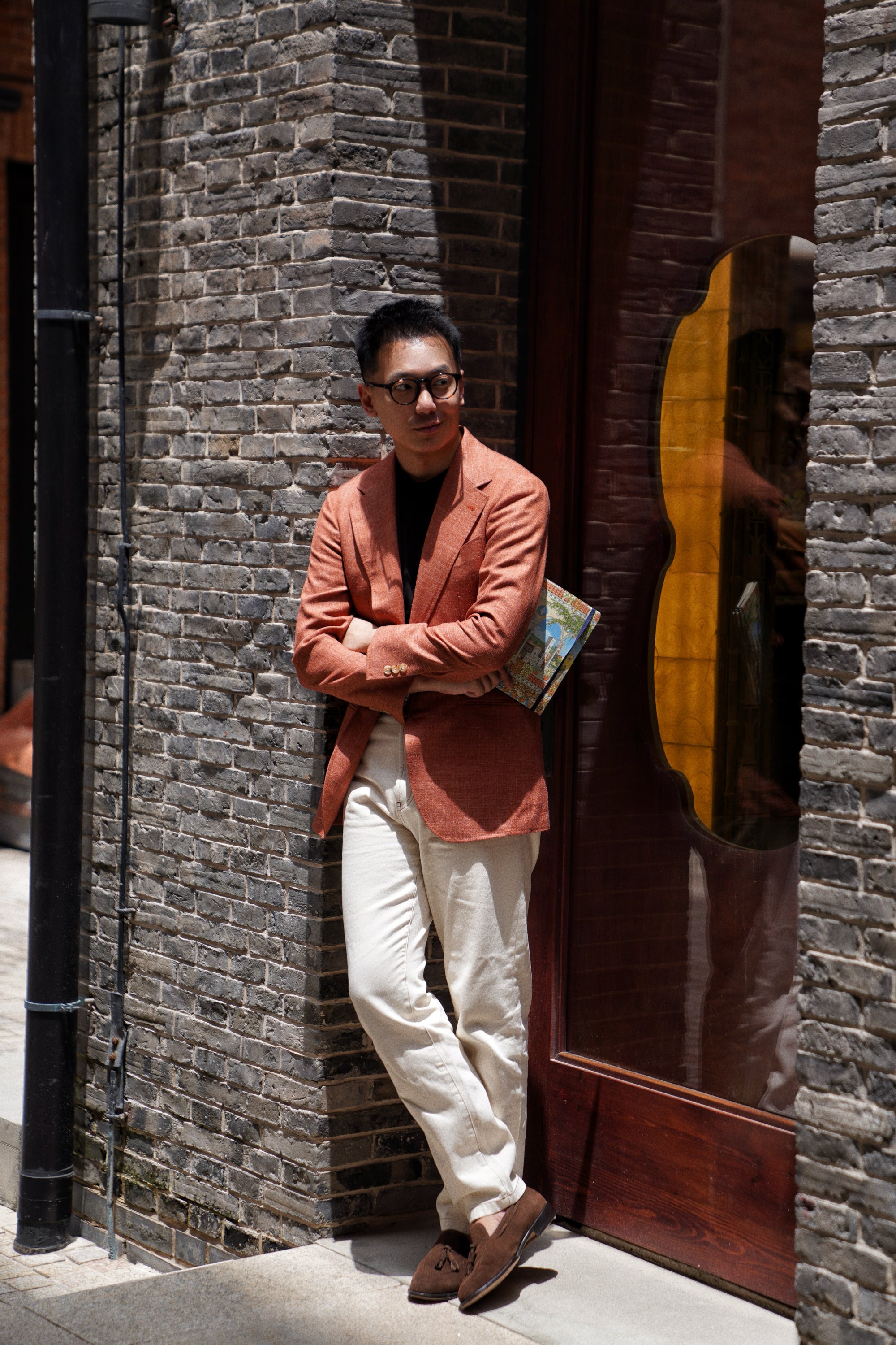 MTO Tangerine Melange Wool Silk Nettle Jacket #808