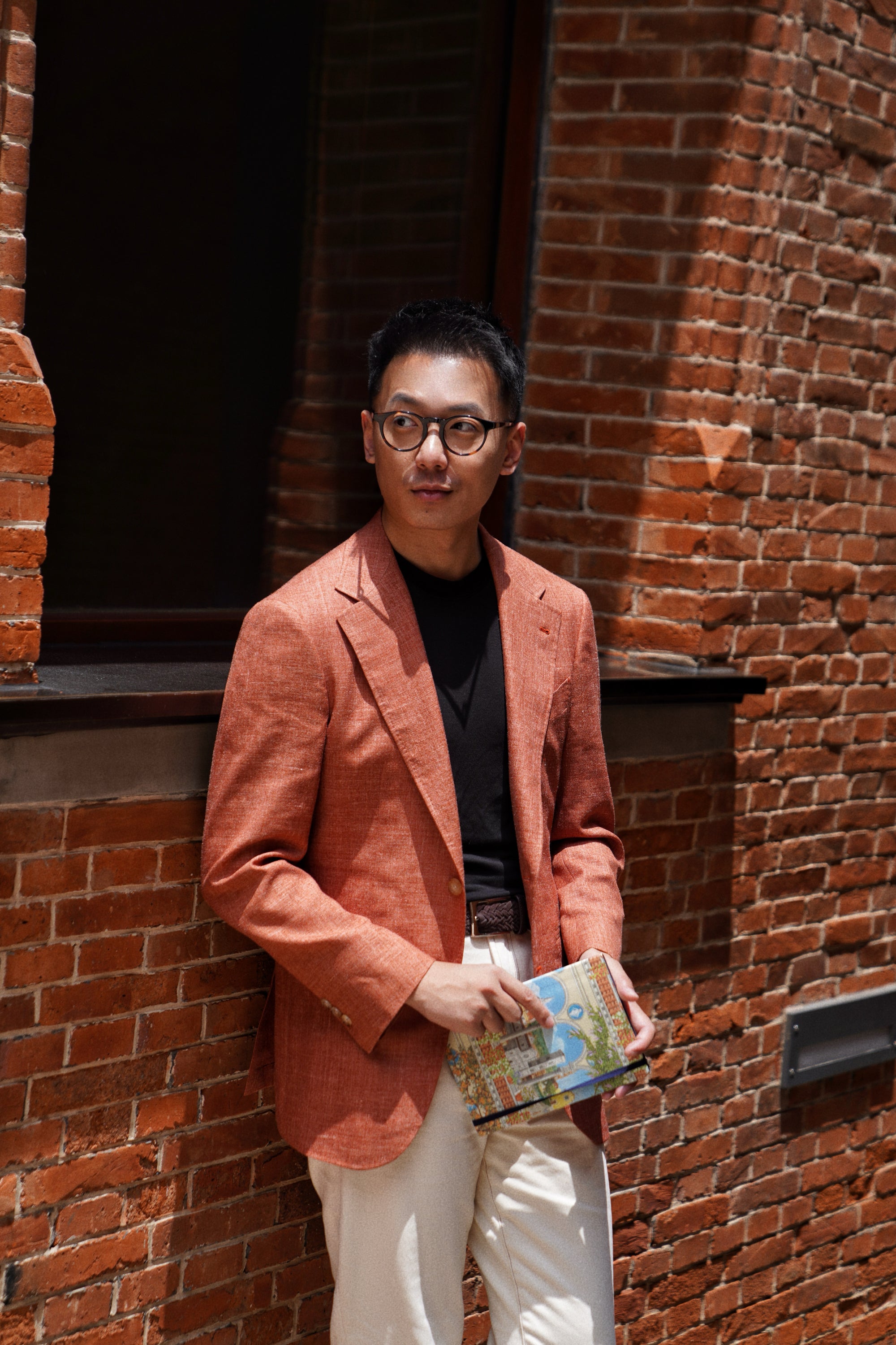 MTO Tangerine Melange Wool Silk Nettle Jacket #808