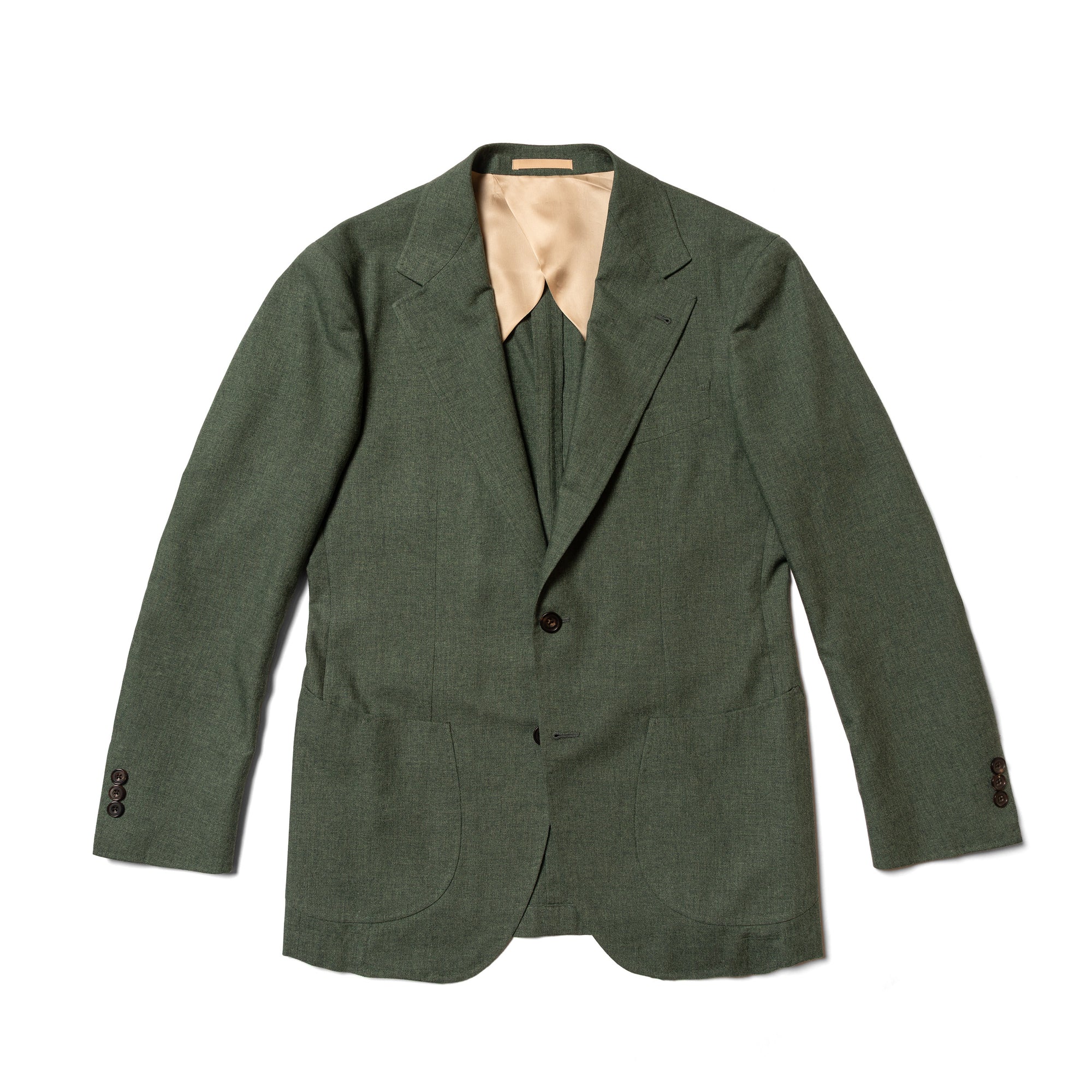MTO Moss Green Cashmere Silk Jacket #801