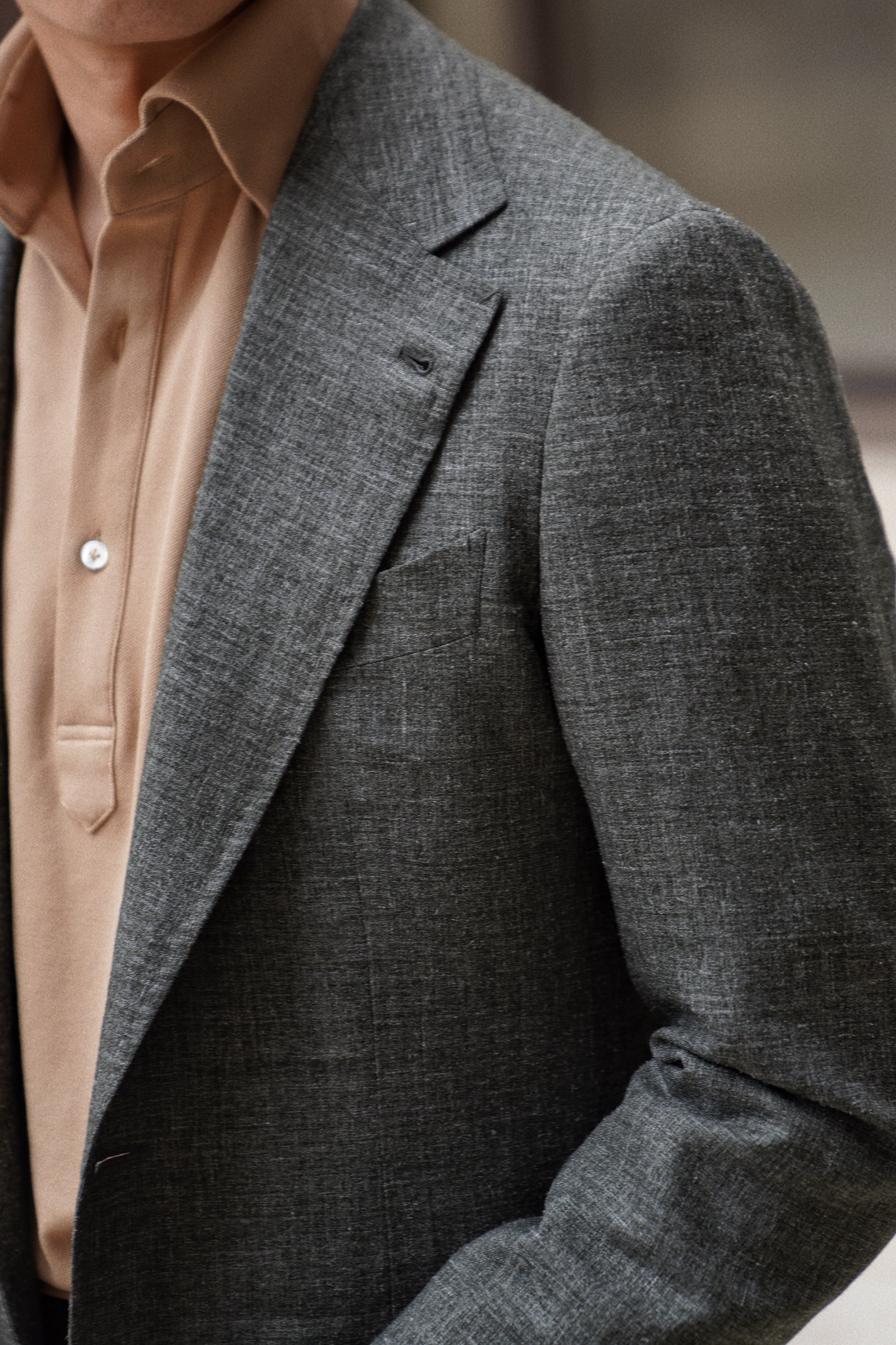 MTO Stone Green Wool Silk Nettle Jacket #806