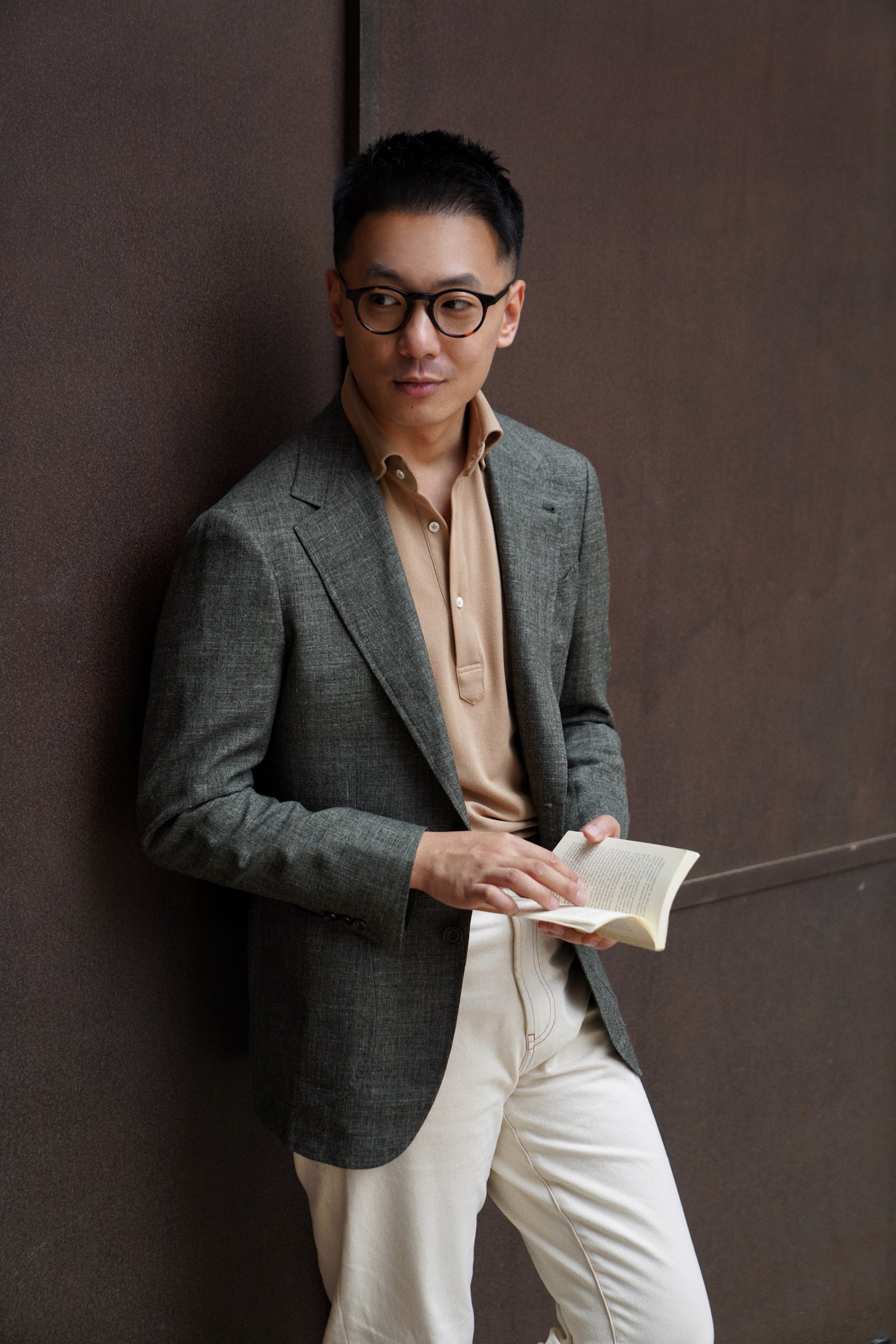 MTO Stone Green Wool Silk Nettle Jacket #806