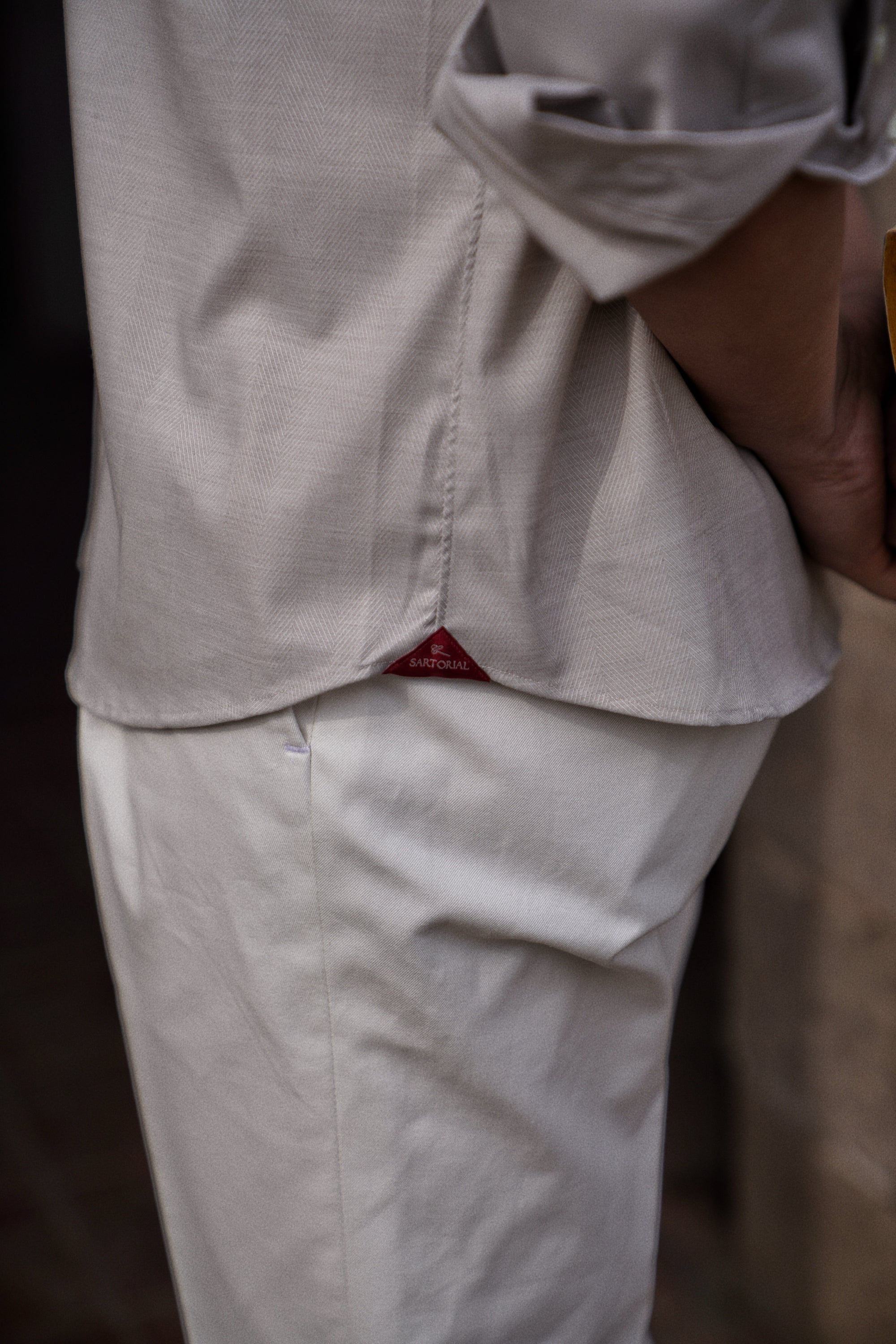 Oatmeal Mandarin Collar Blending Shirt #DH37