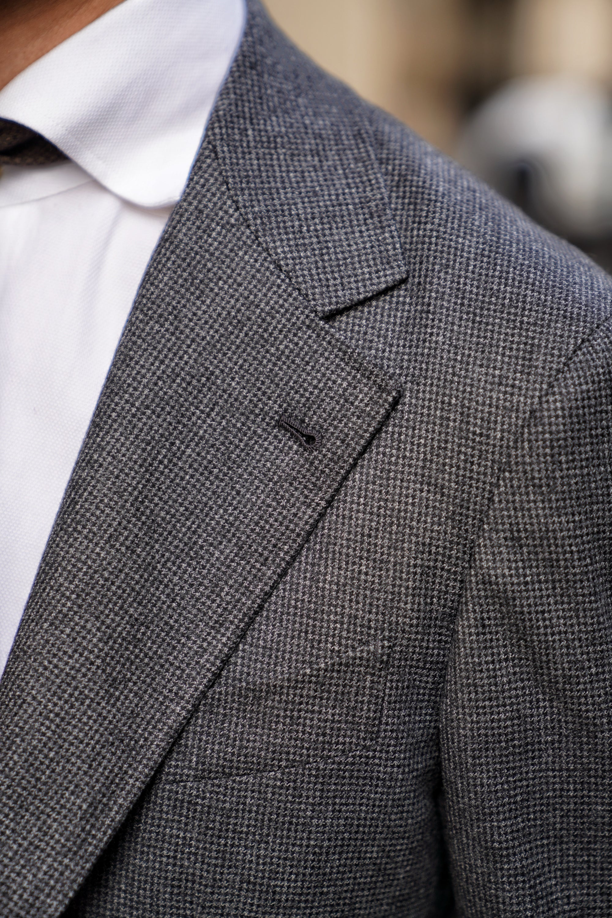 MTO Dark Grey Houndstooth 130s Flannel Suit #505