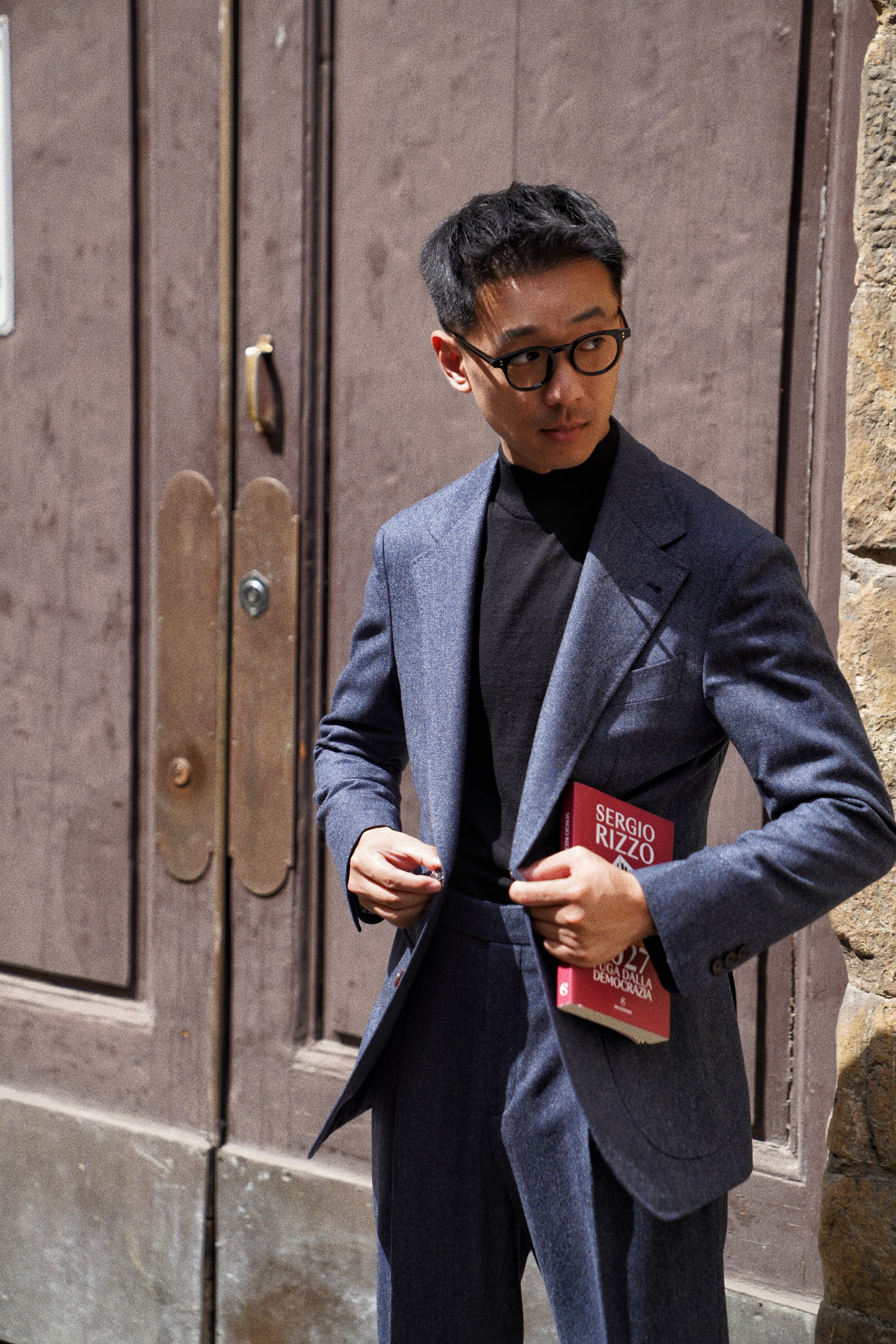 MTO Steel Blue 120s Worsted Flannel Suit #509