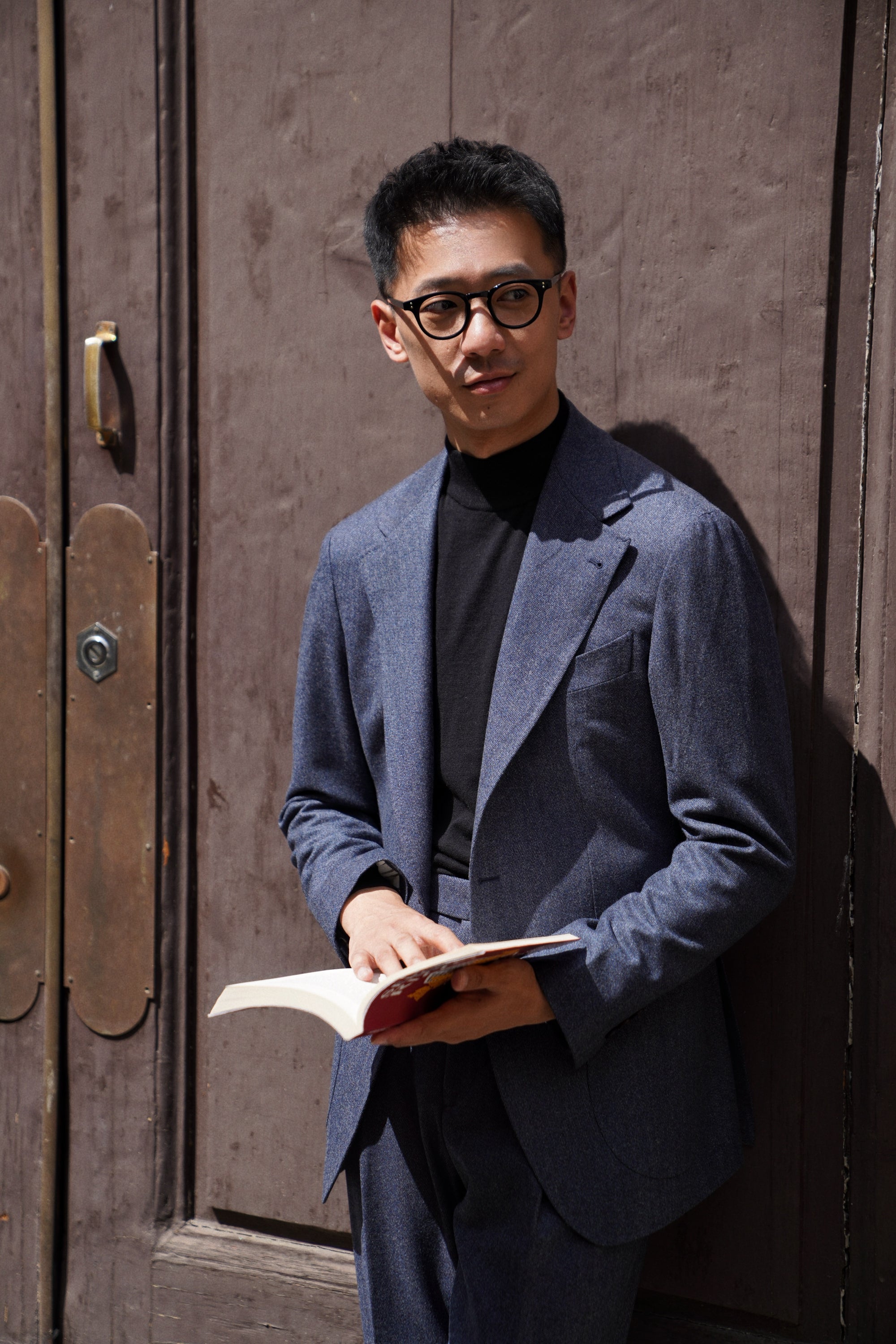 MTO Steel Blue 120s Worsted Flannel Suit #509