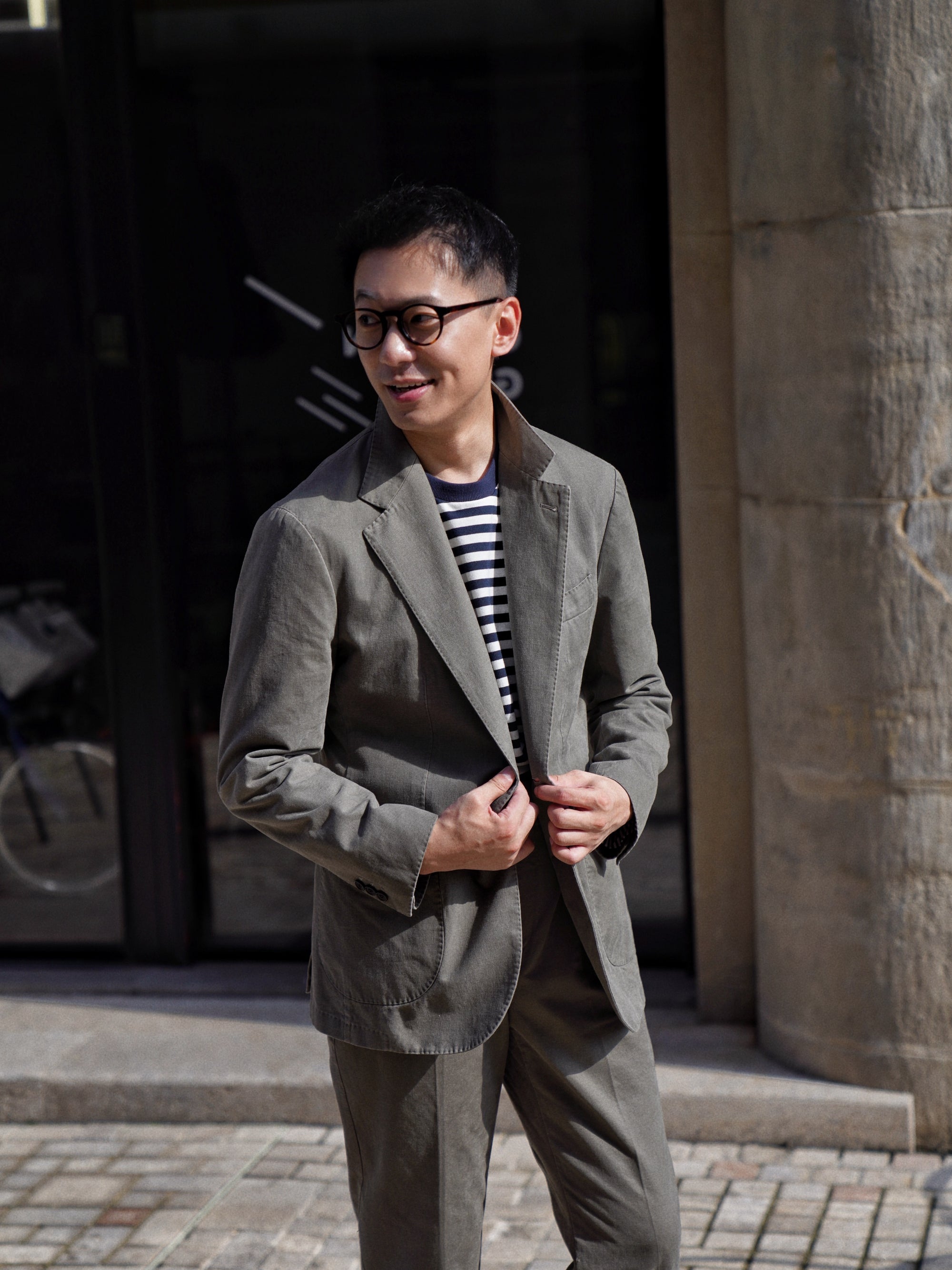 "Master Wash" Washed Cotton Unstructured Suit